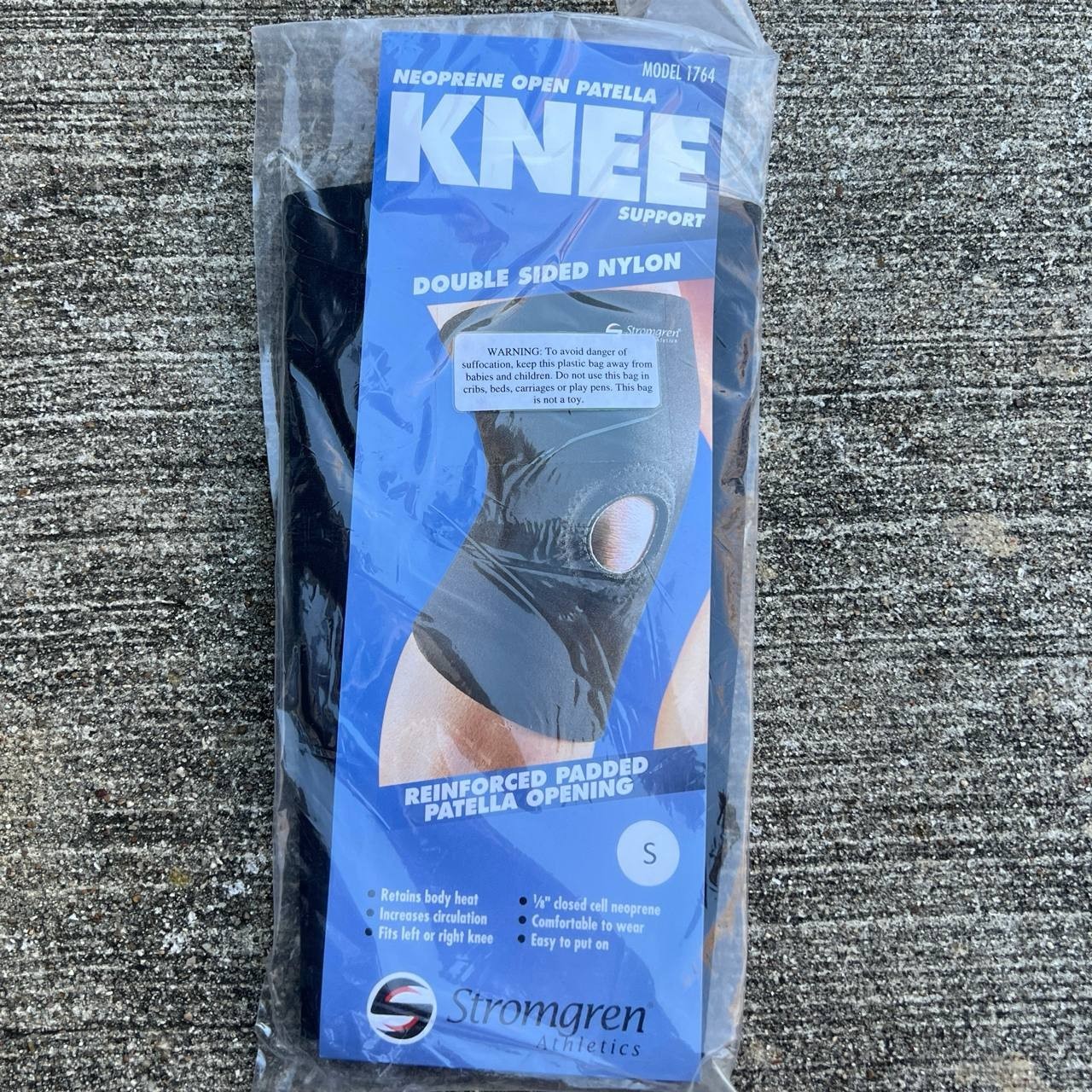Stromgren 1764 Neoprene Open Patella Knee Support Small Black
