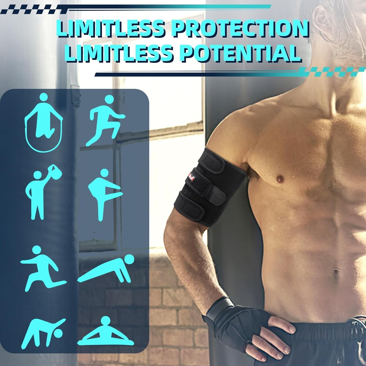 Hiball Triceps & Bicep Brace, Upper Arm Compression Sleeve for Unisex