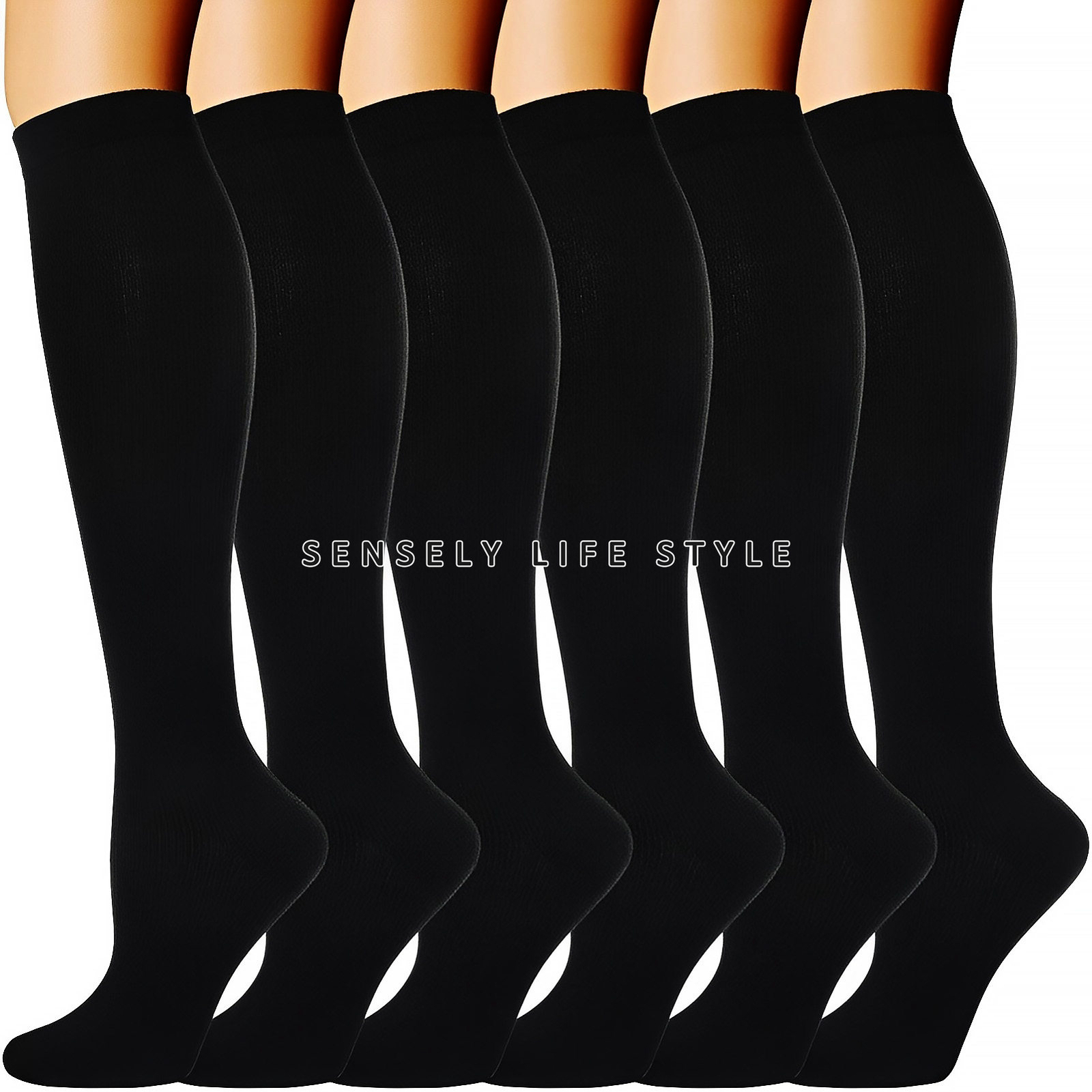 Close Toe Compression Socks for Women Men 20-30mmHg Fit Calf Curve Smooth Fabric