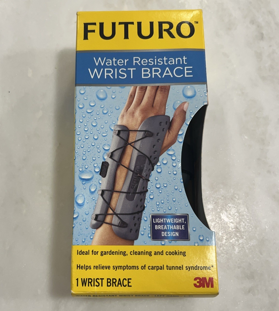 FUTURO Water Resistant Wrist Brace LEFT Handed MEDIUM & SMALL Sizes S/M Proof