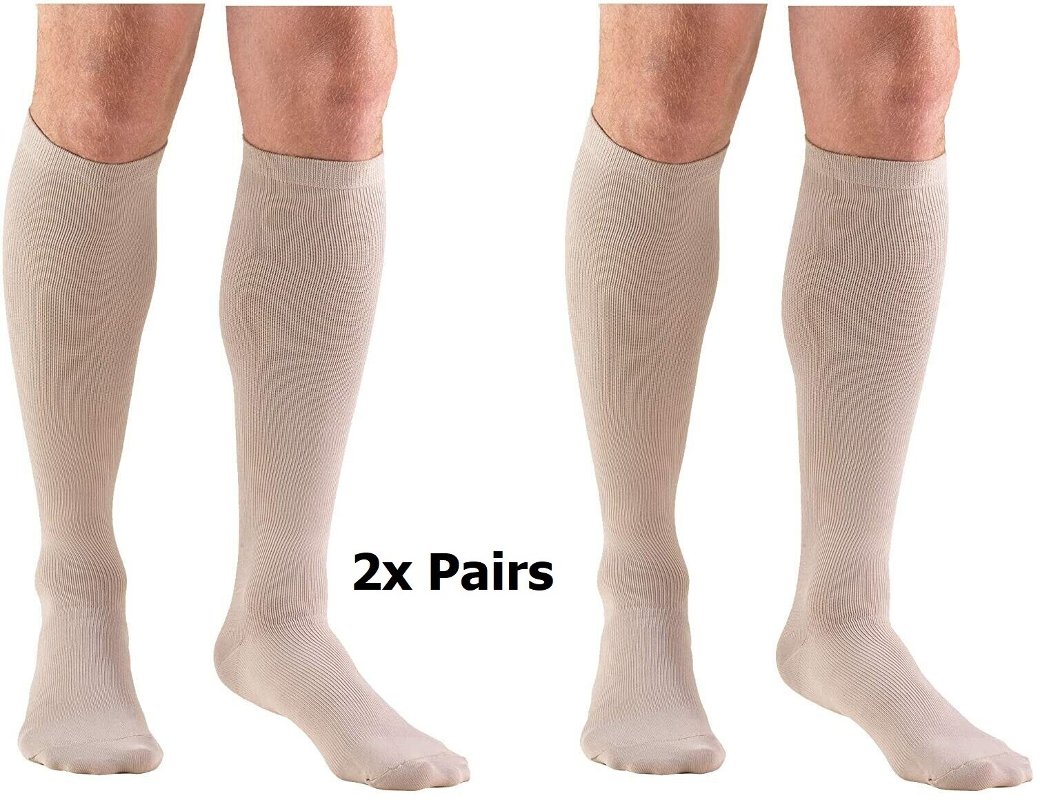 Truform 1943 Men’s Compression Dress Socks TAN [15-20 mmHg] 2x Pairs