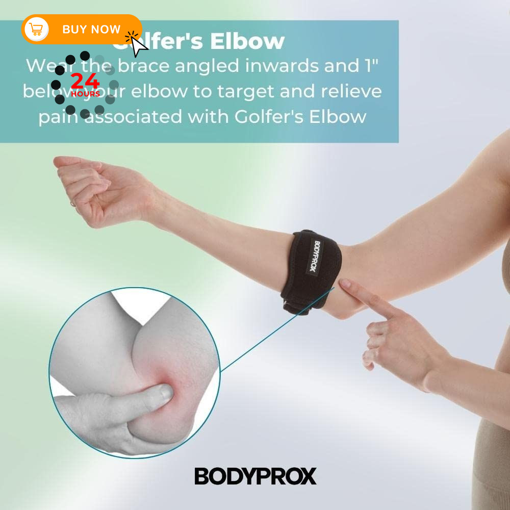 Bodyprox Elbow Brace 2 Pack for Tennis & Golfer’s 2 Count (Pack of 1)