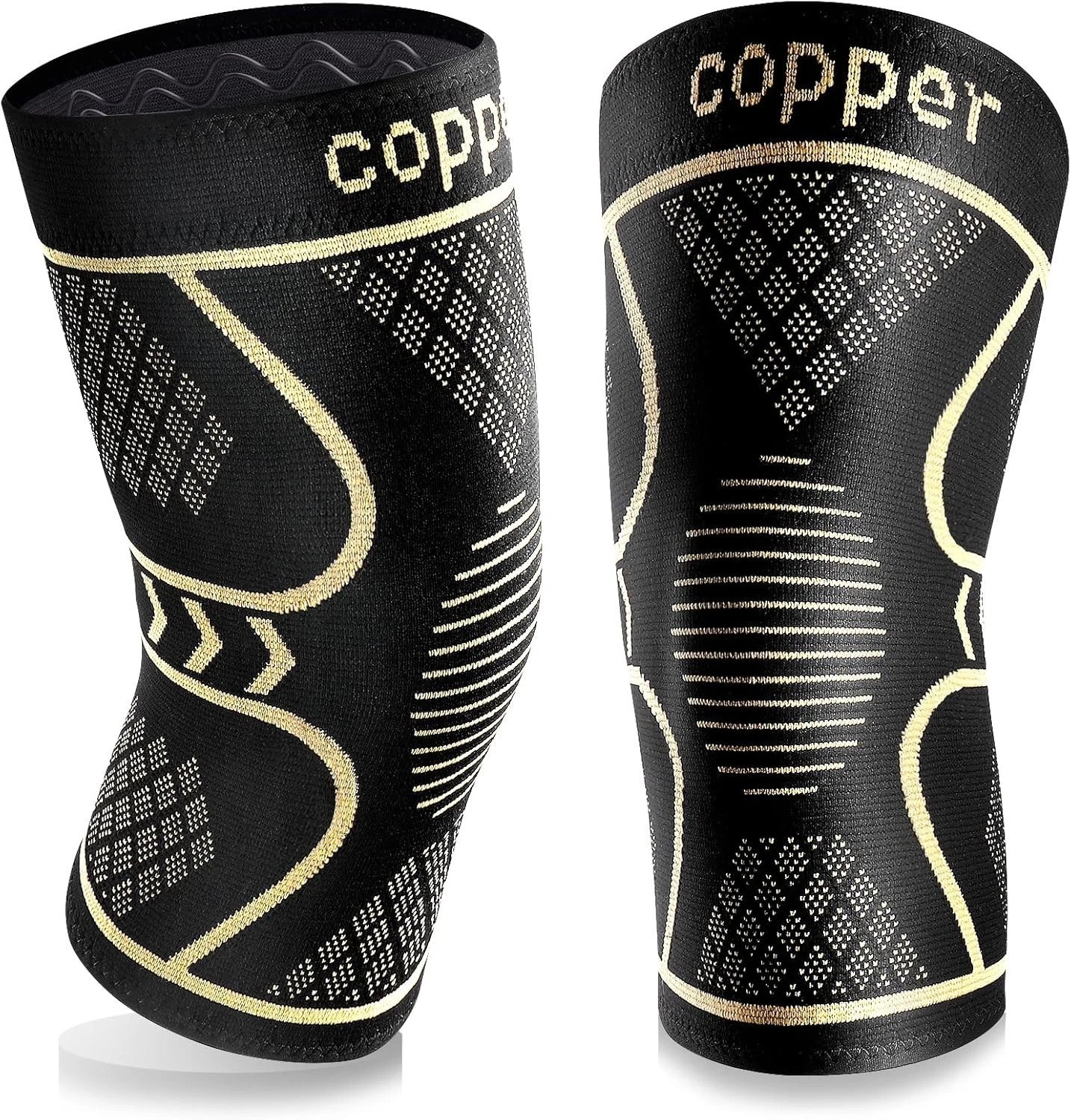 2 Pack Sleeves Copper Silver Brace Support Sport Joint Injury Pain Women & Men