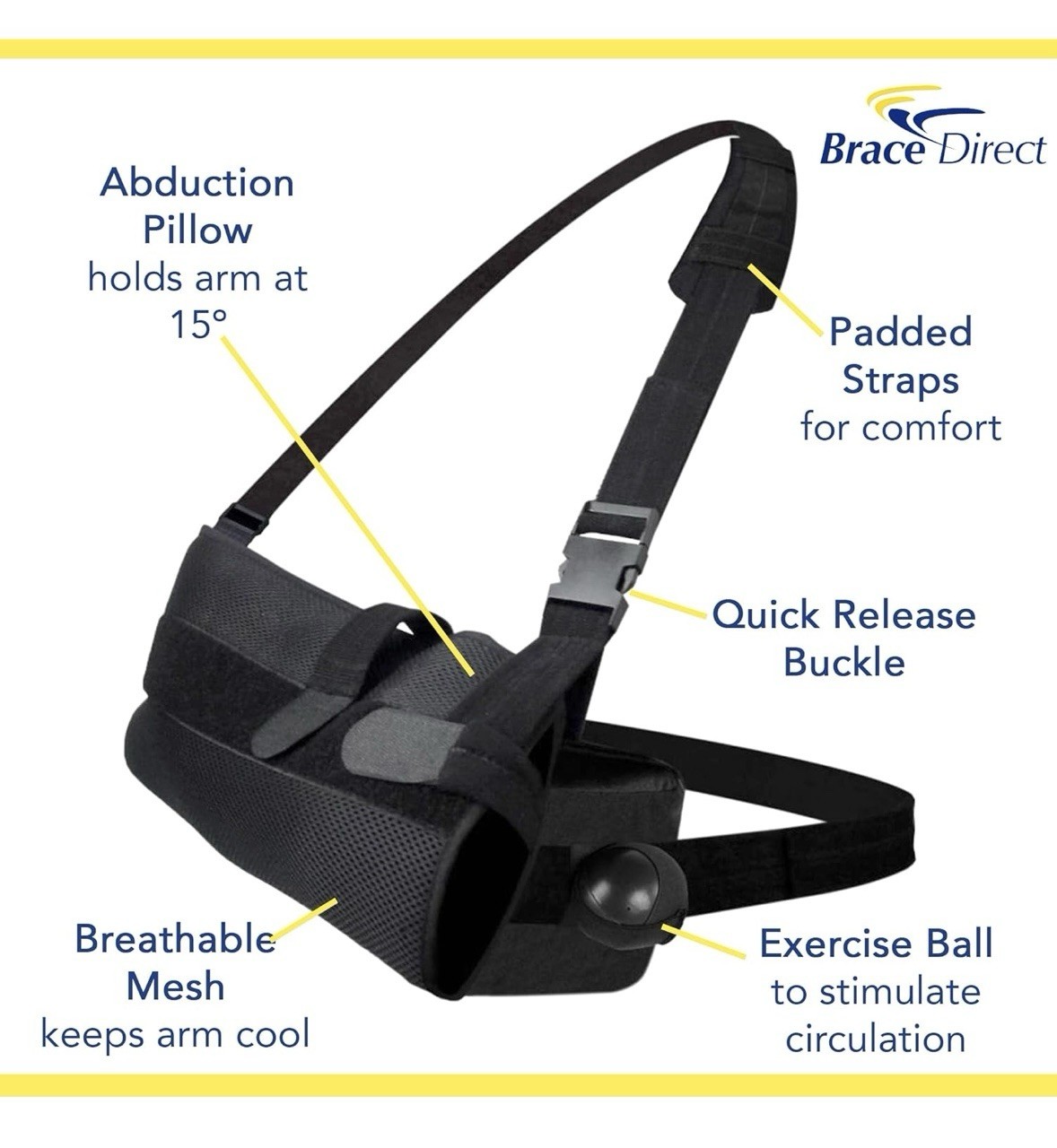 Shoulder Immobilizer with Abduction Sling for injury support-Large