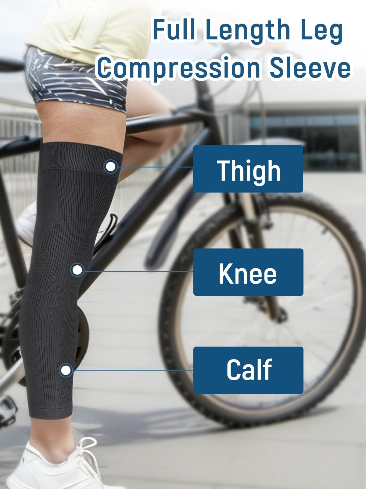 Leg Compression Sleeve – Full Length Knee Sleeve Covers Thigh, Knee and Calf,…