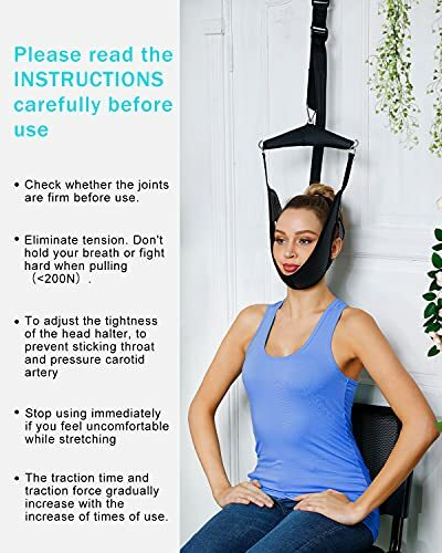 CERVICAL NECK TRACTION DEVICE Over Door Stretcher Hammock Pain Relief COMNESS