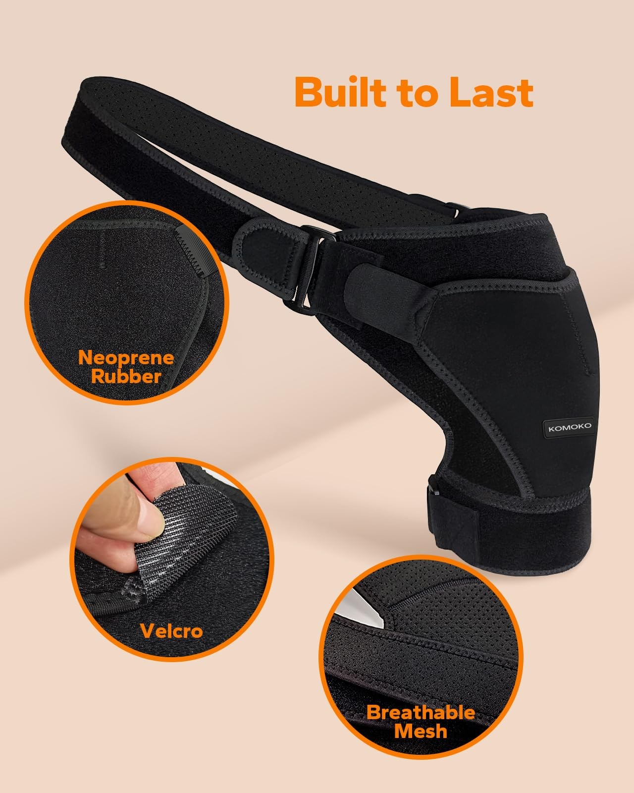 Komoko Shoulder Brace, Rotator Cuff Support Brace and Arm Sling for Pain Reli…