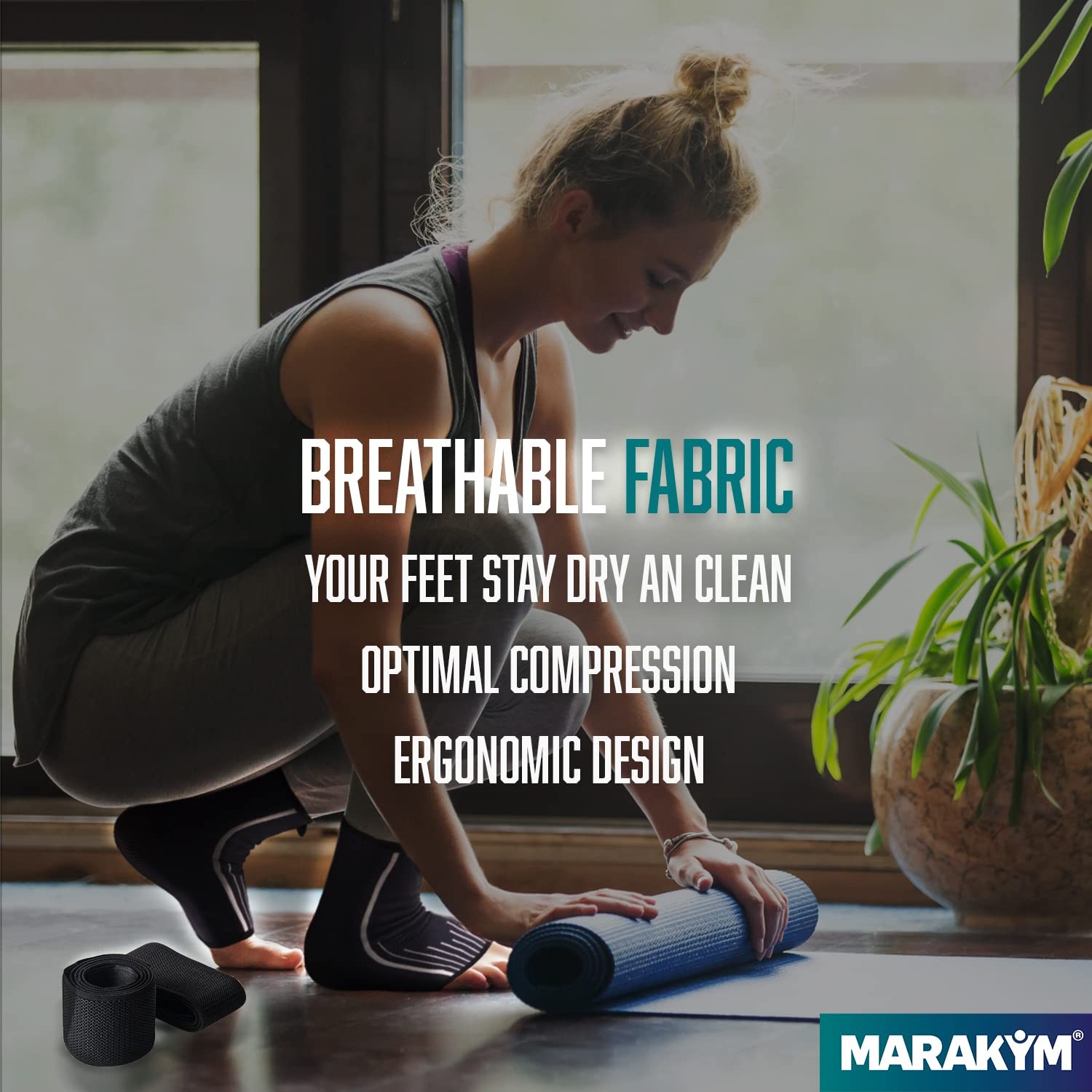MARAKYM Ankle Support Compression Socks & Straps | Foot Wrap for Men…