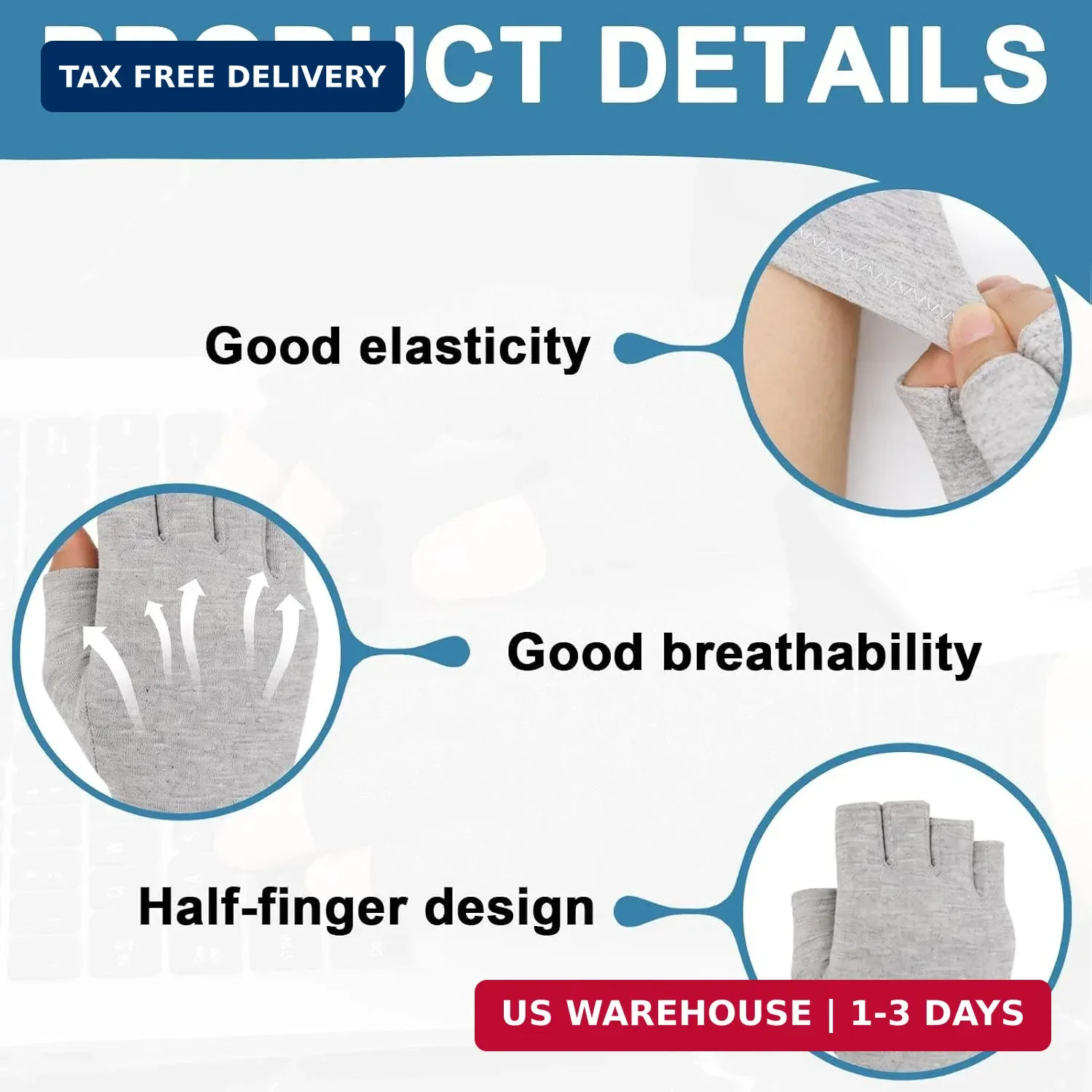 Bamboo Compression Gloves, Fingerless Arthritis Gloves, Fingerless Glove for Art