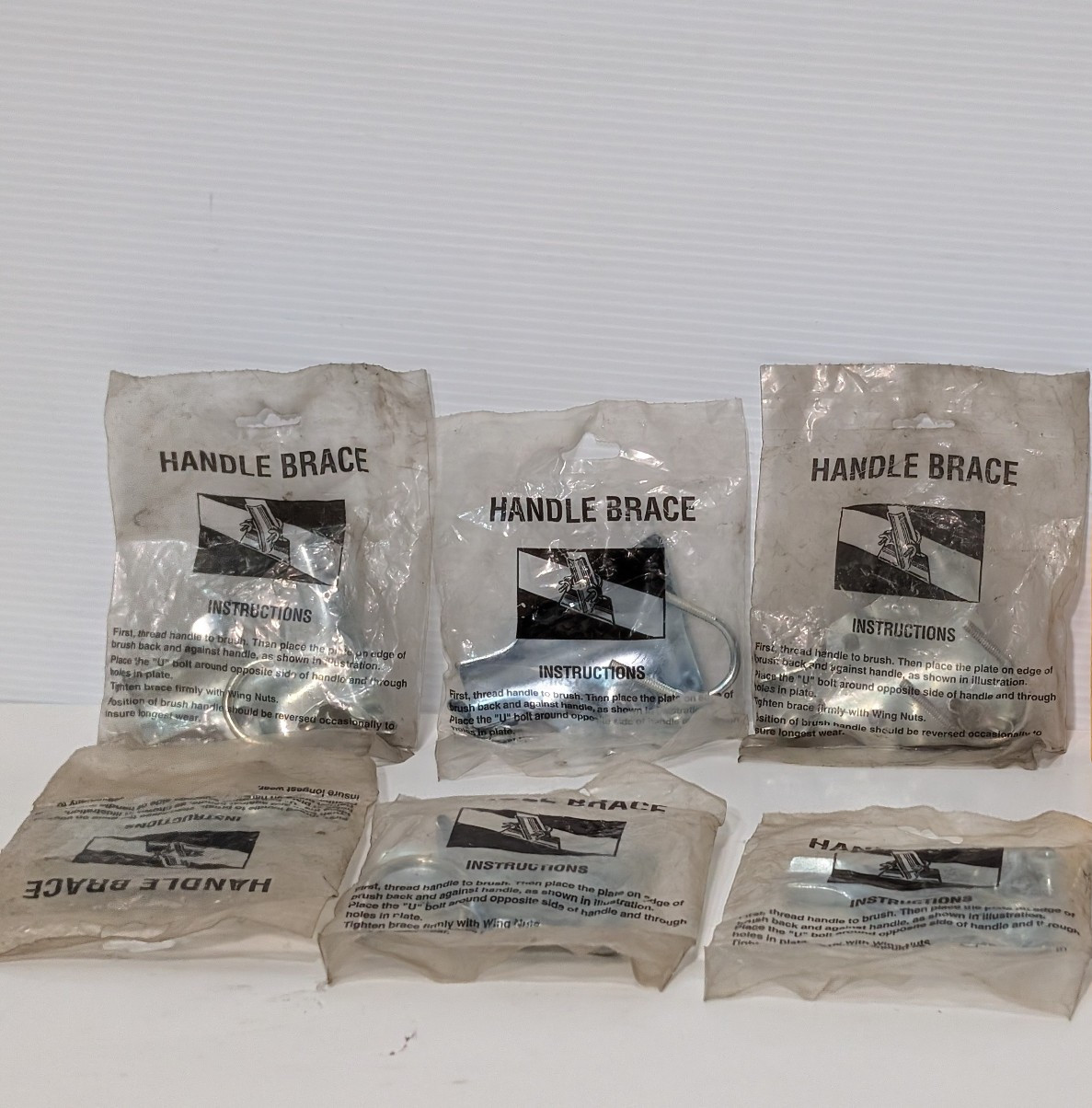 Lot of Industrial Handle Brace Metal Broom Bracket U-Bolt Assembly Kits