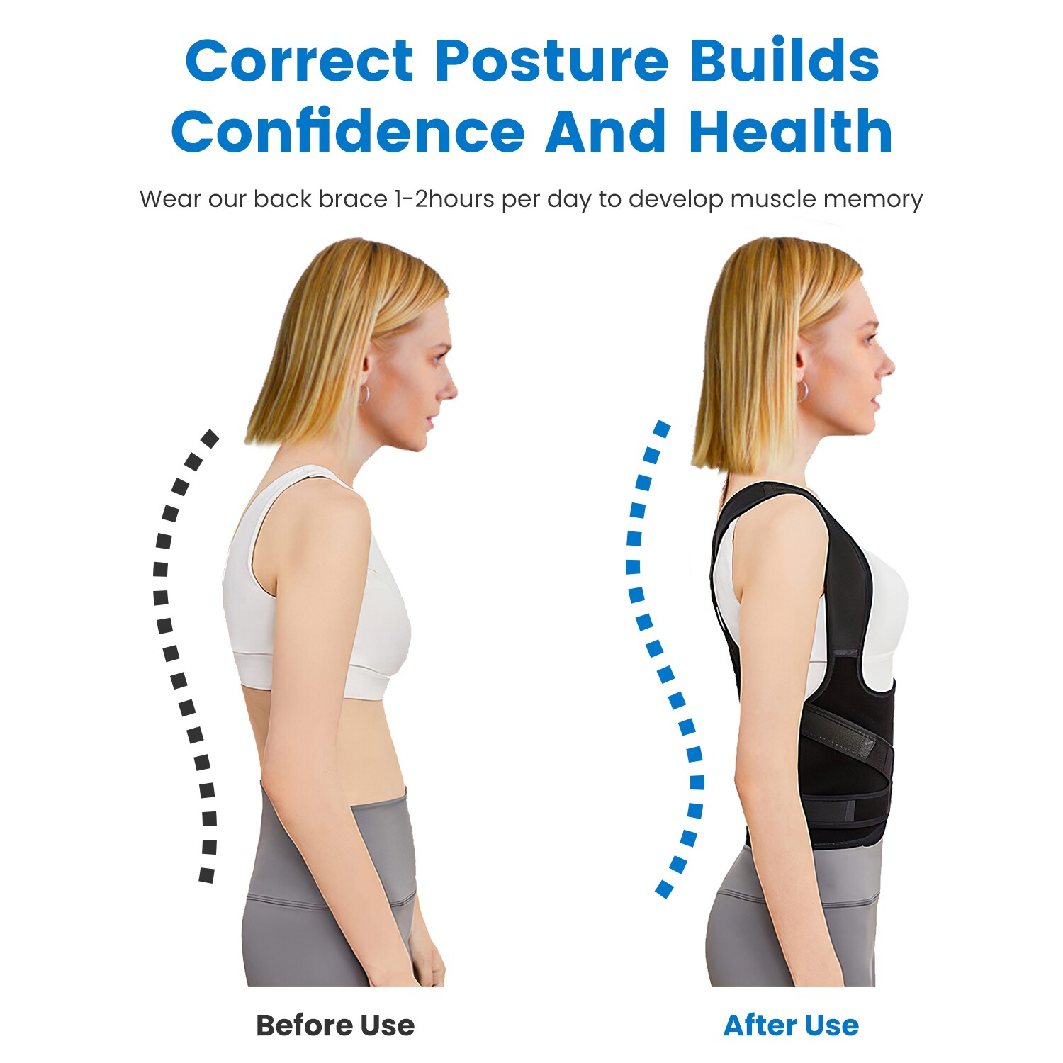 Back Brace Posture Corrector Shoulder Straightener Upper Lower Back