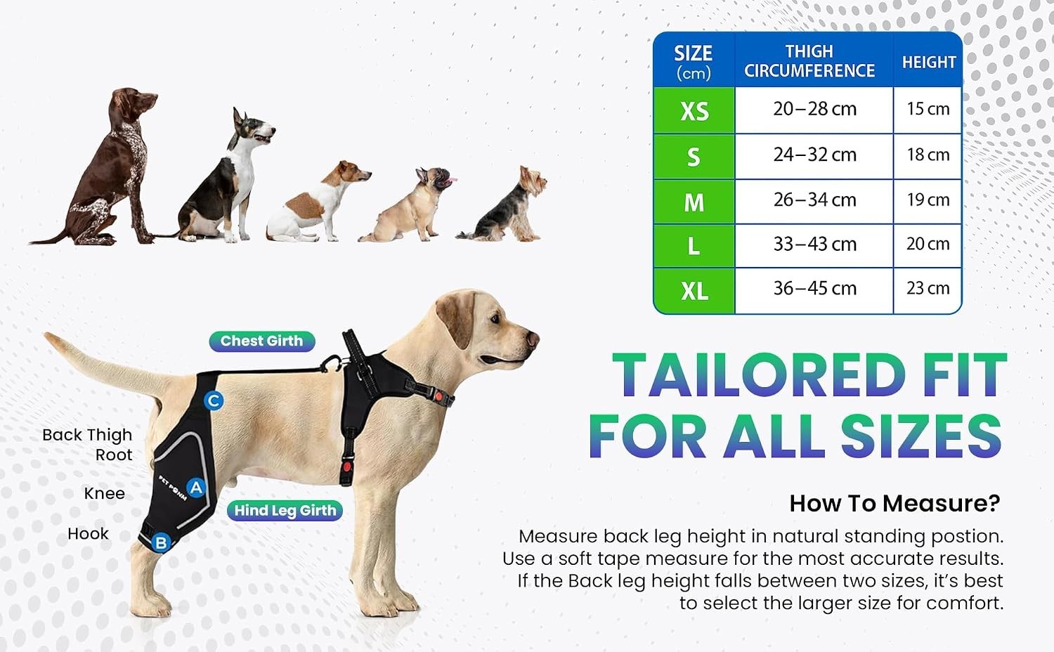 Comfortable Neoprene Dog Knee Brace with Harness – Ideal for Mobility & Recovery