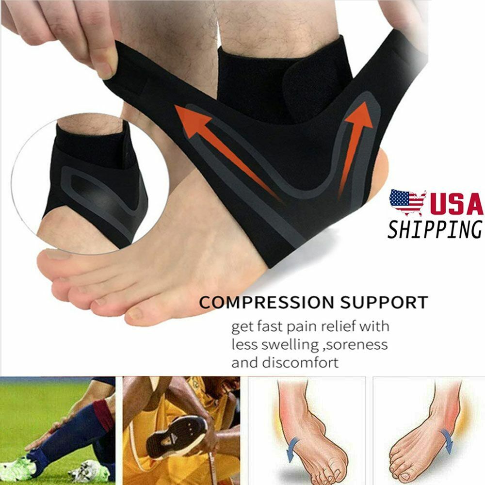 Ankle Brace Support Plantar Fasciitis Compression Sleeve Pain Relief Foot Wrap