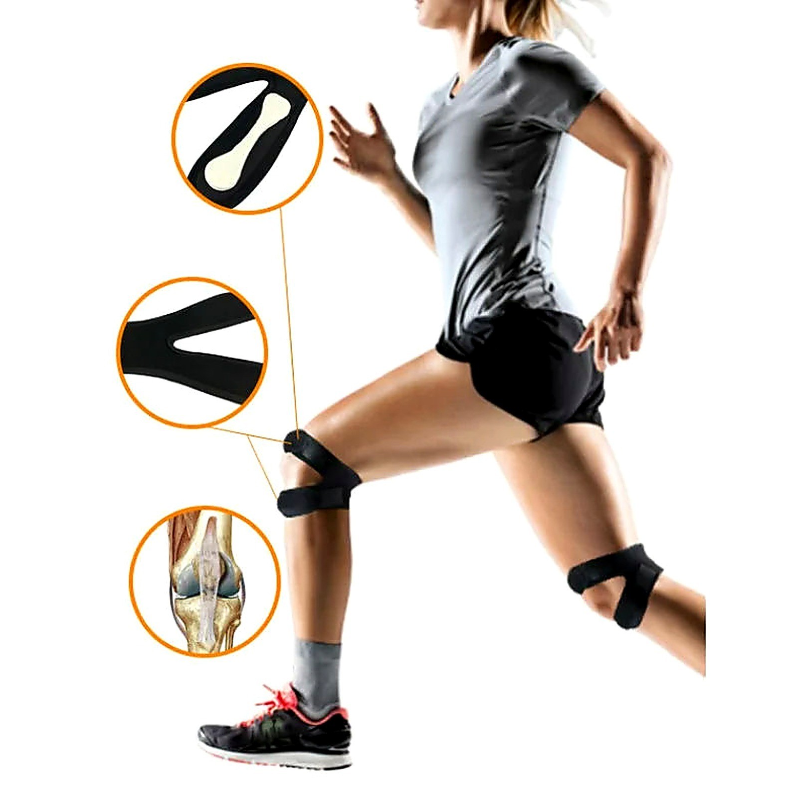 Compression Knee Support Brace Patella Joint Pain Arthritis Relief Sleeve