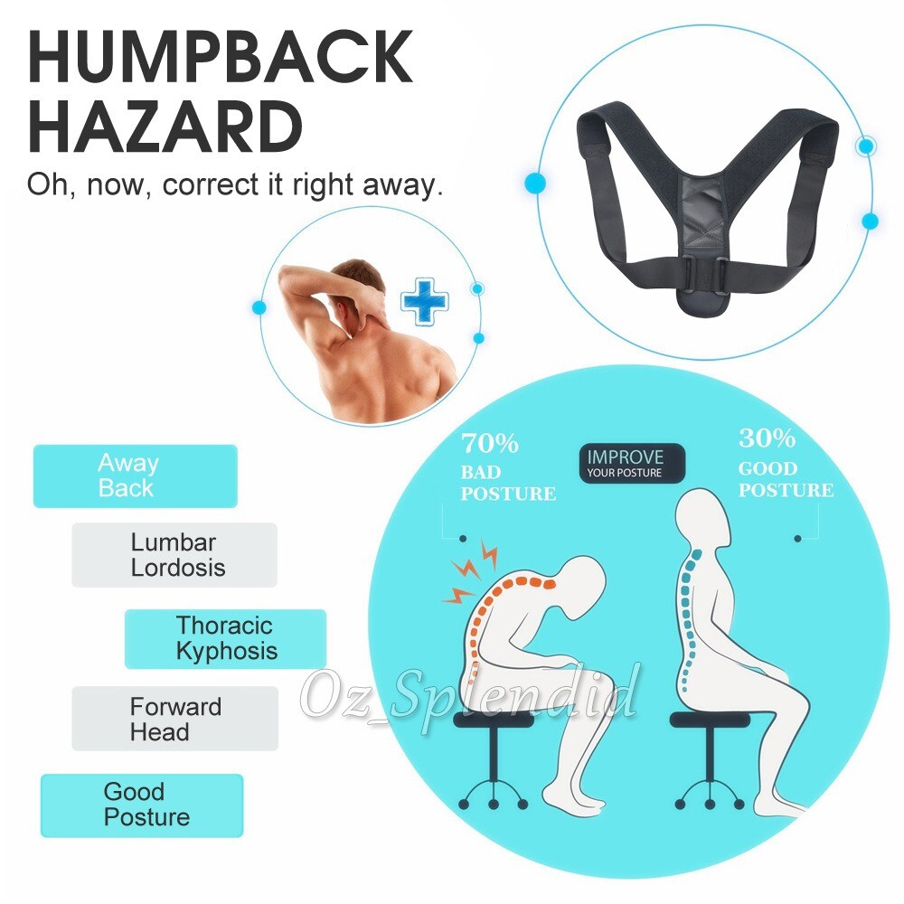 Adjustable Posture Corrector Back Brace Straightener Belt For Men Women