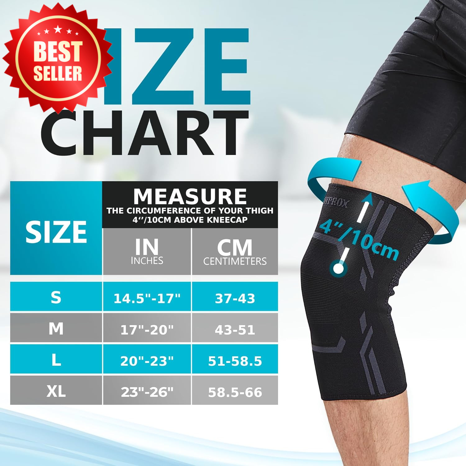 Knee Support Brace 2-Pack Compression Sleeve Men Women Running Work Out