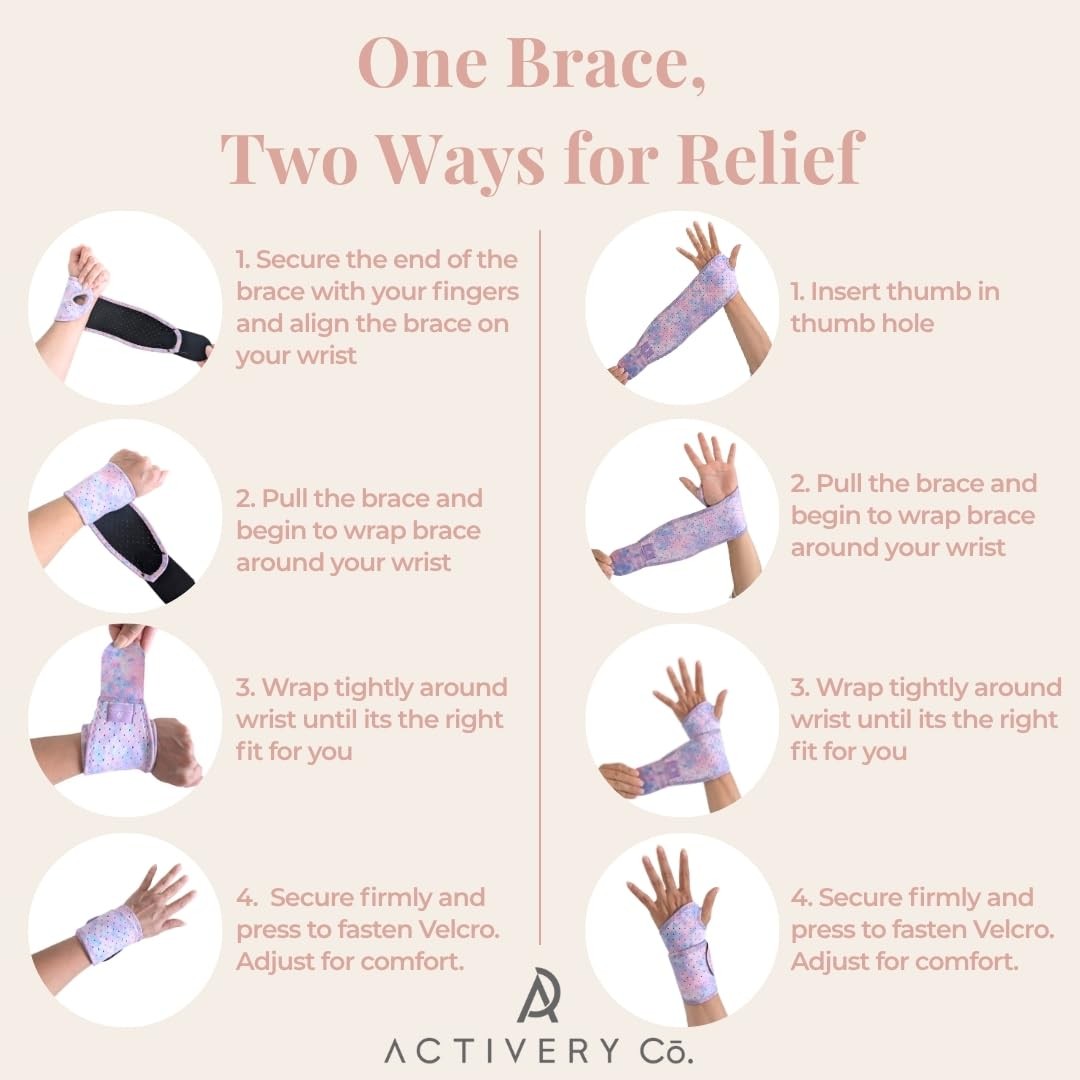 2-pack Carpal Tunnel Wrist Brace for Women Wrist Wraps Wrist Support for Keyb…