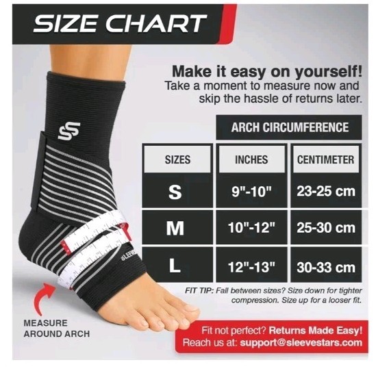 Pair Of Sleeve Stars Ankle Braces, Women/Men, Ankle Wrap for Sprain, Compression