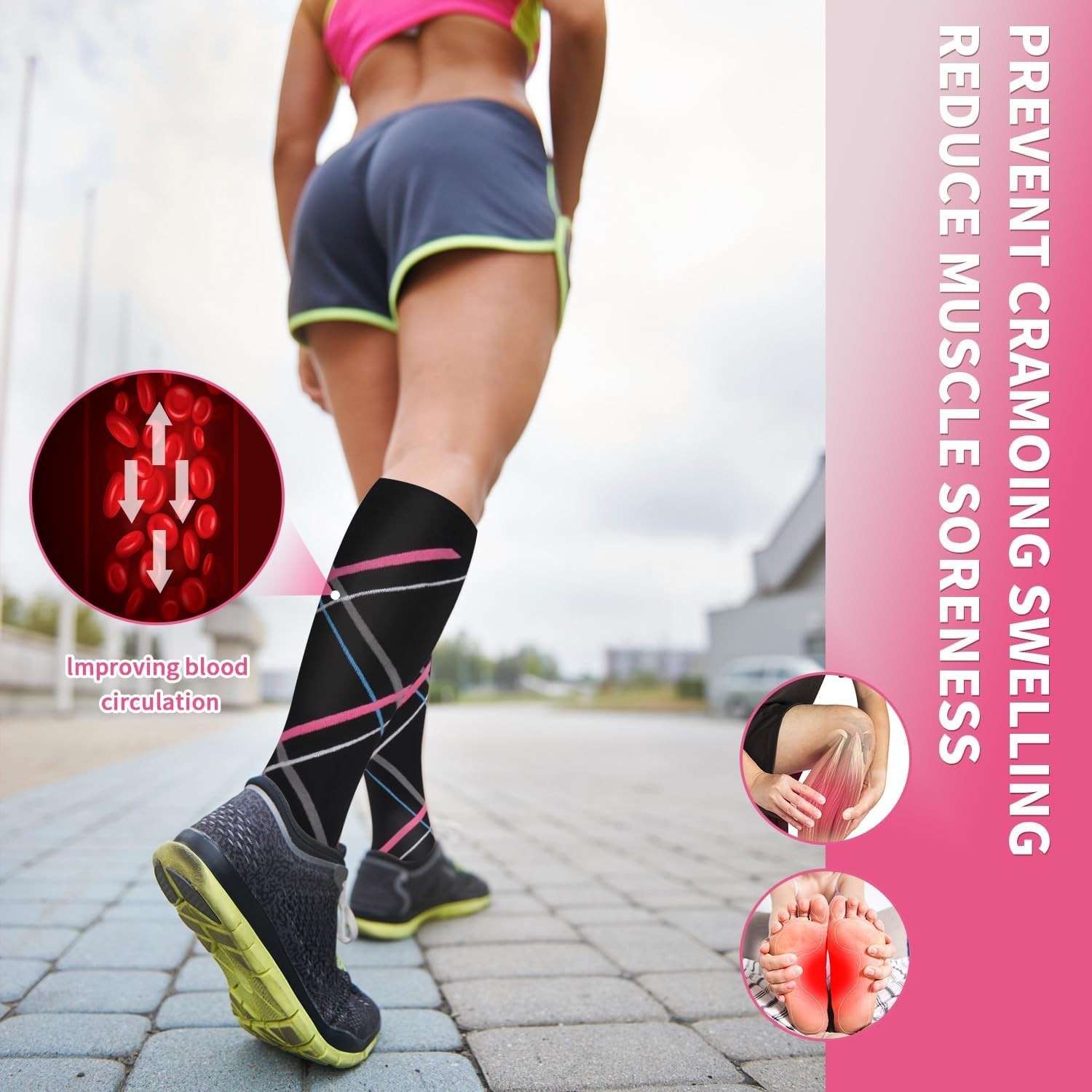 Compression Socks for Women & Men 6 Pairs is Best Supportive Knee High Stocki…