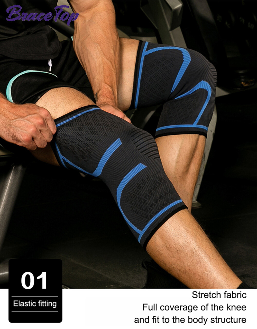 Knee Patella Support Brace Compression Sleeve Sports Joint Pain Arthritis Relief