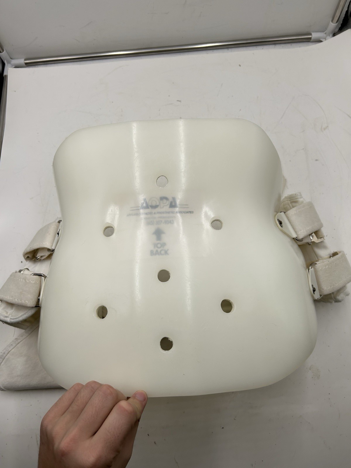 Clamshell Back Brace Orthosis Scoliosis Kyphosis Overlap White TLSO Hard Plastic