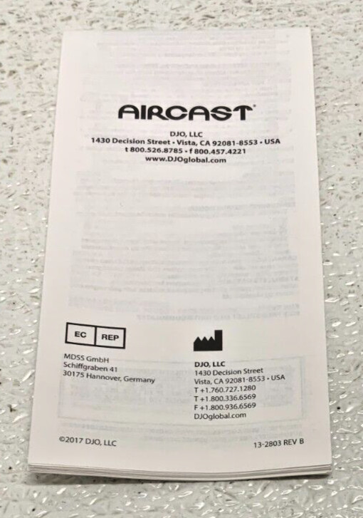 NEW Lot of 2 Aircast Ref 3044 VF Venaflow Size XL Calf Cuff w/Instructions 17E