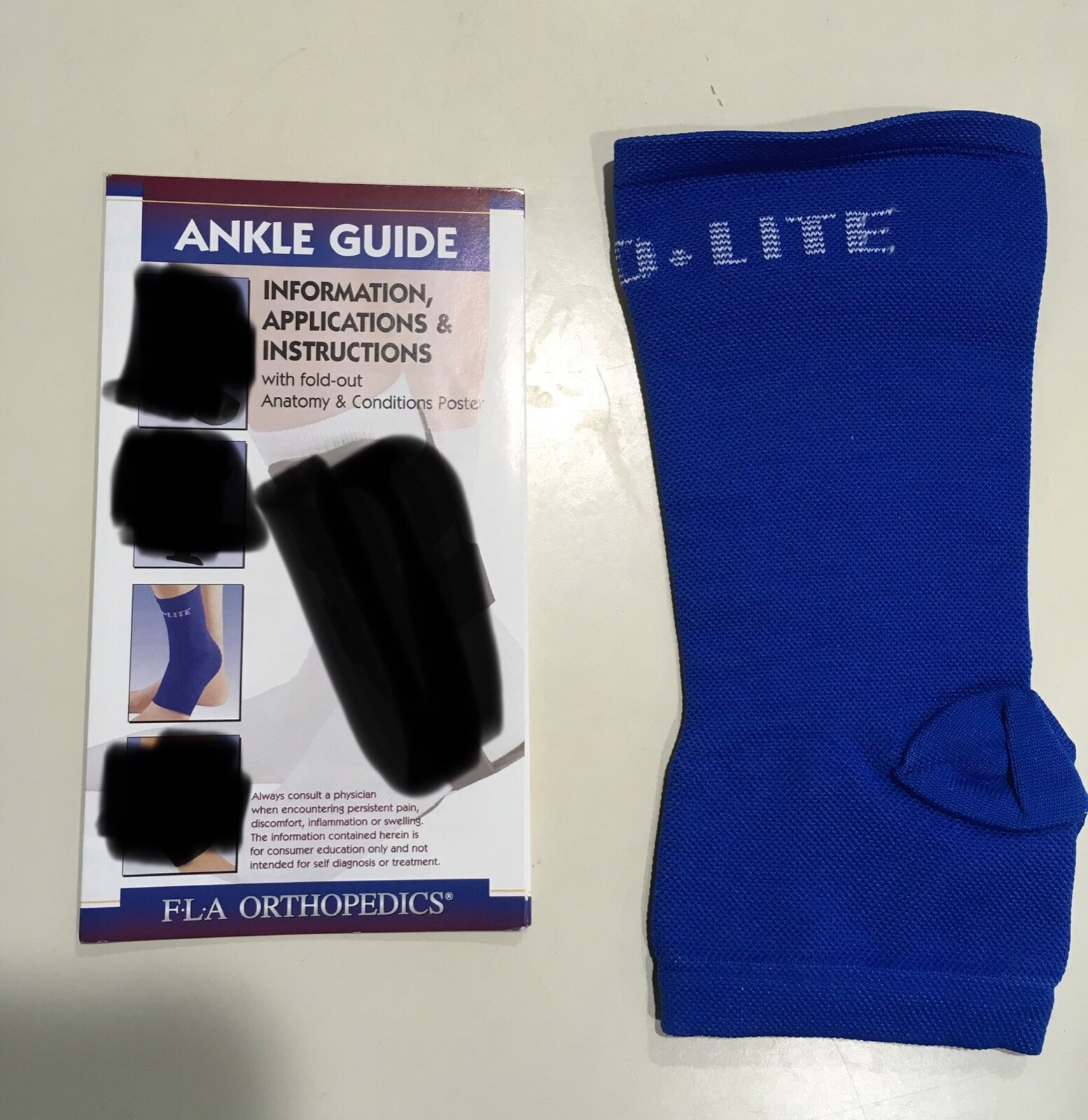 FLA Orthopedics Ankle Support Knitted Pullover Size S 40-400 Blue