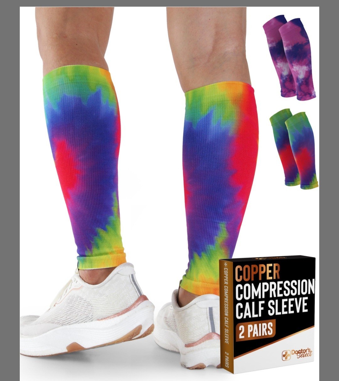 *Doctor’s Select 2 Pairs Copper Calf Compression Sleeve Xl