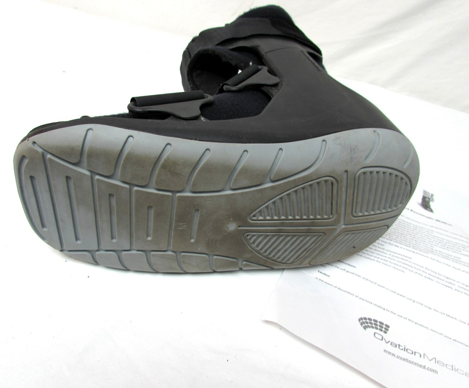 Ovation Medical, Short Pneumatic Walker, Boot, Black Size medium