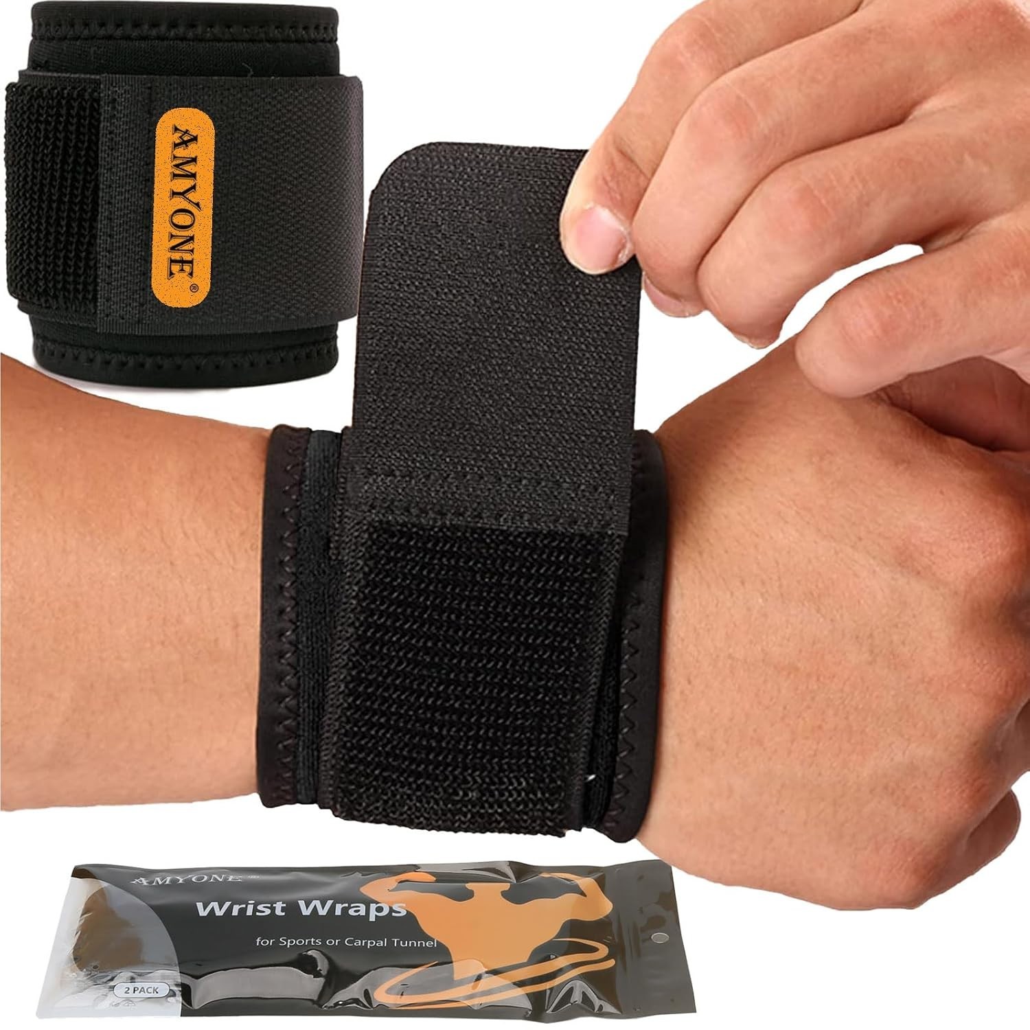 2 Pack Adjustable Wrist Brace for Carpal Tunnel – Flexible & Comfortable Relief