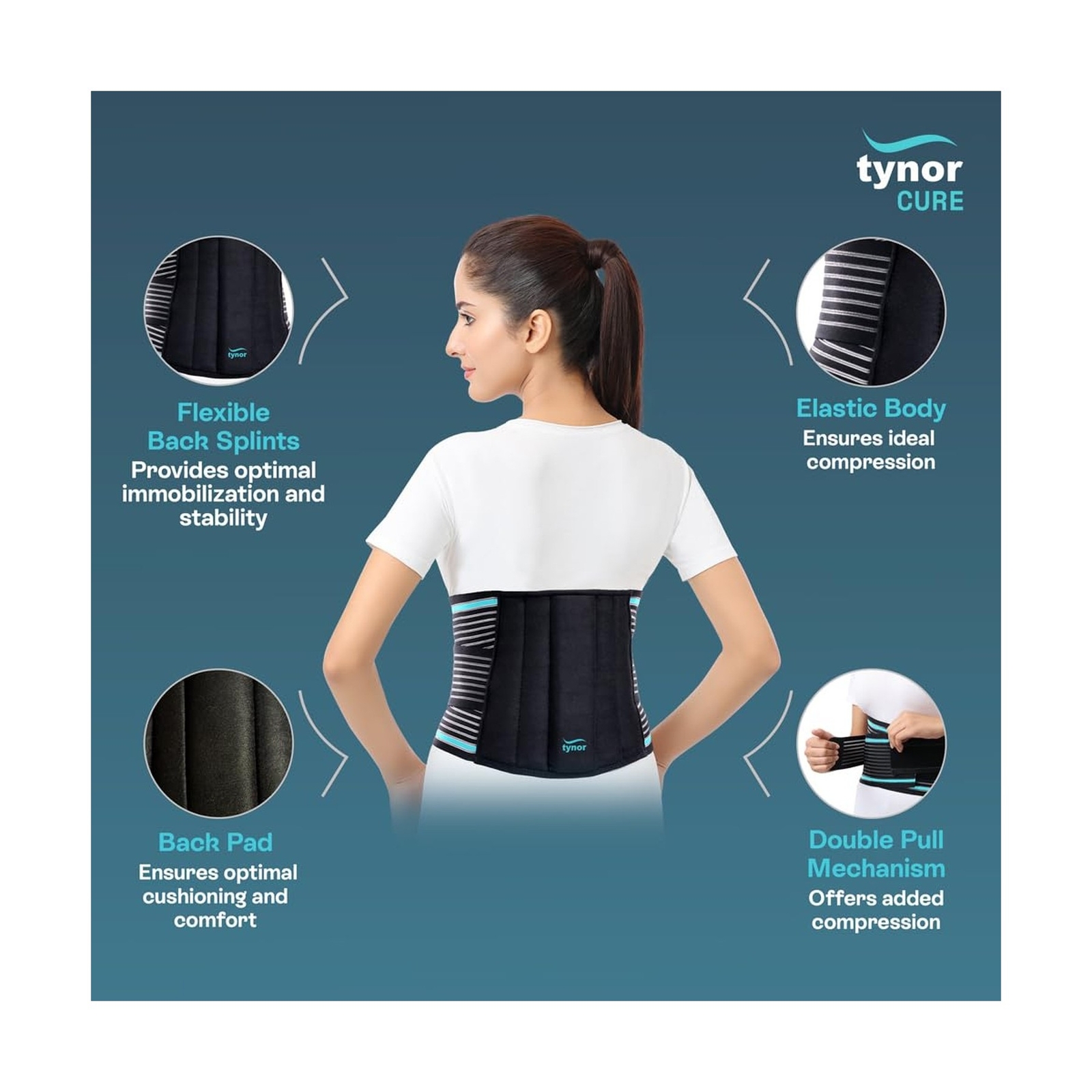 TYNOR Back Brace for Lower Back Pain – Back Support Belt for Women & Men – Br…