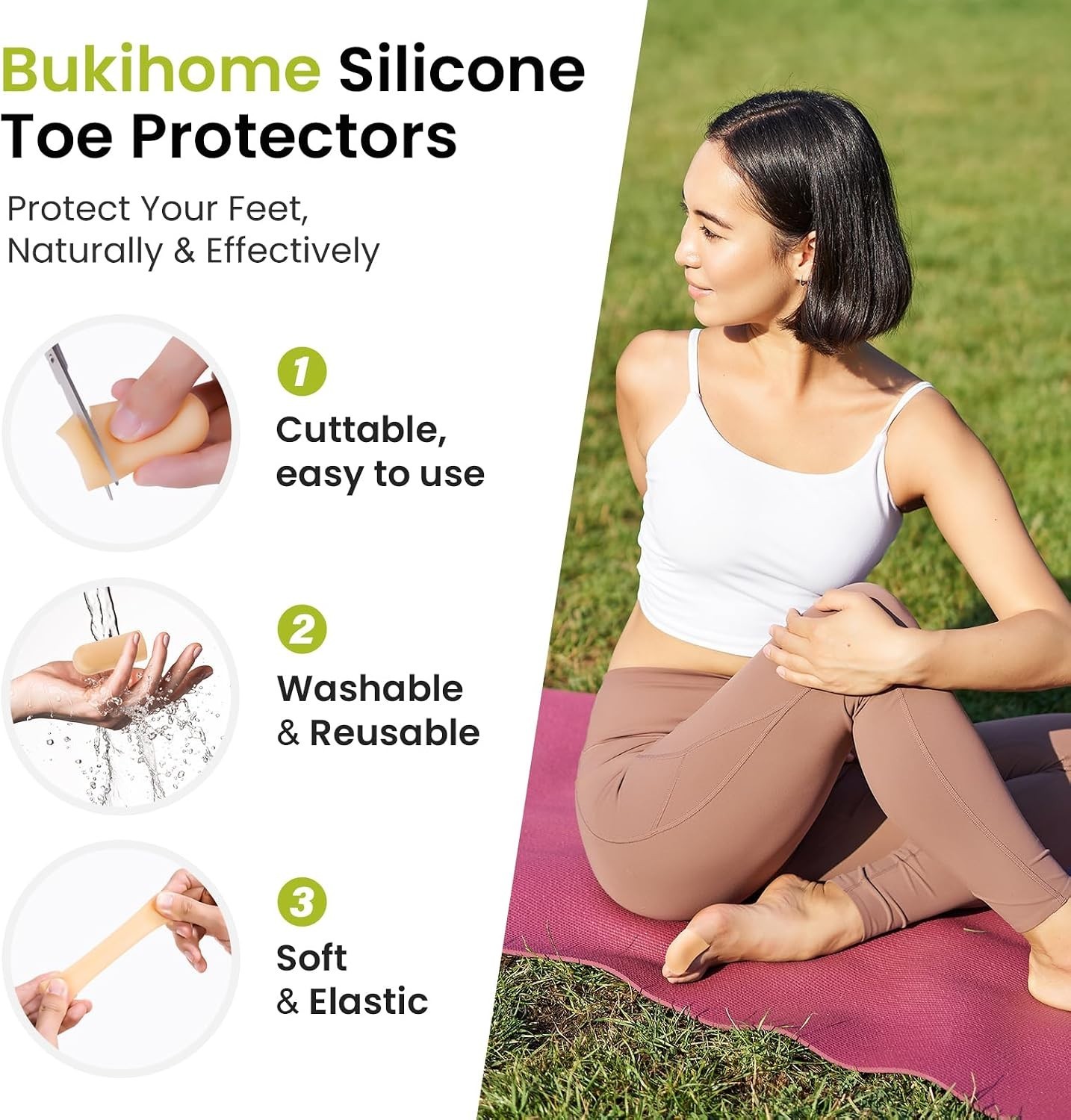Adjustable Pinky Toe Caps – 8 Pcs Silicone Protectors for Running and Comfort
