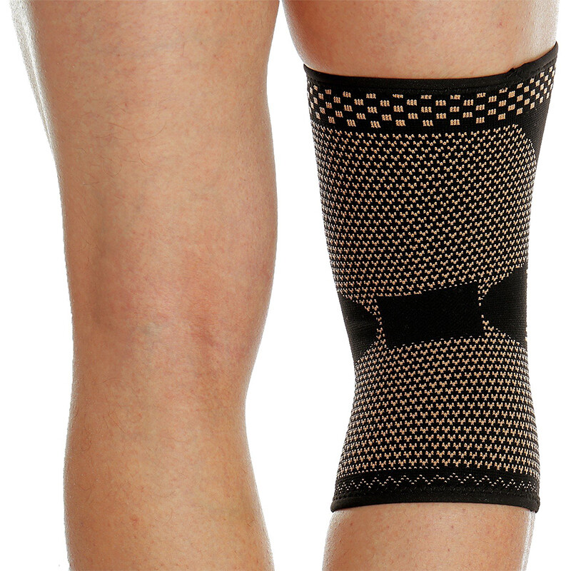 Copper Infused Knee Support Compression Sleeve Brace Sport Joint Pain Arthritis
