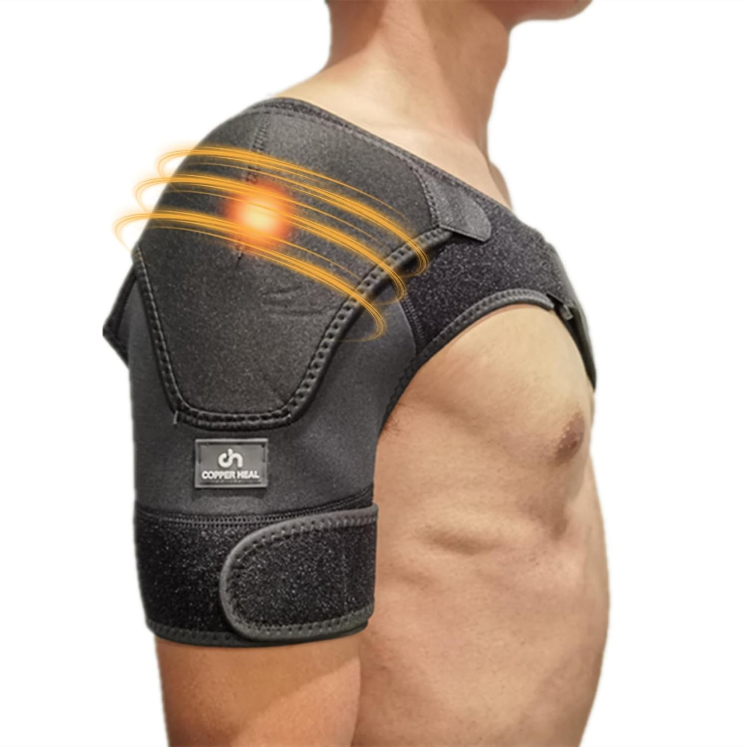 COPPER HEAL – Shoulder Adjustable Clamp Compression Sleeve for Men Black