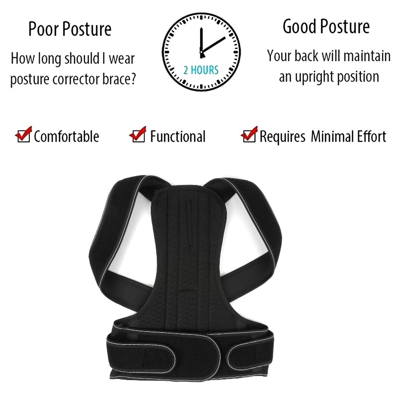 Adjustable Posture Corrector Low Back Support Shoulder Brace Belt For Women Mens