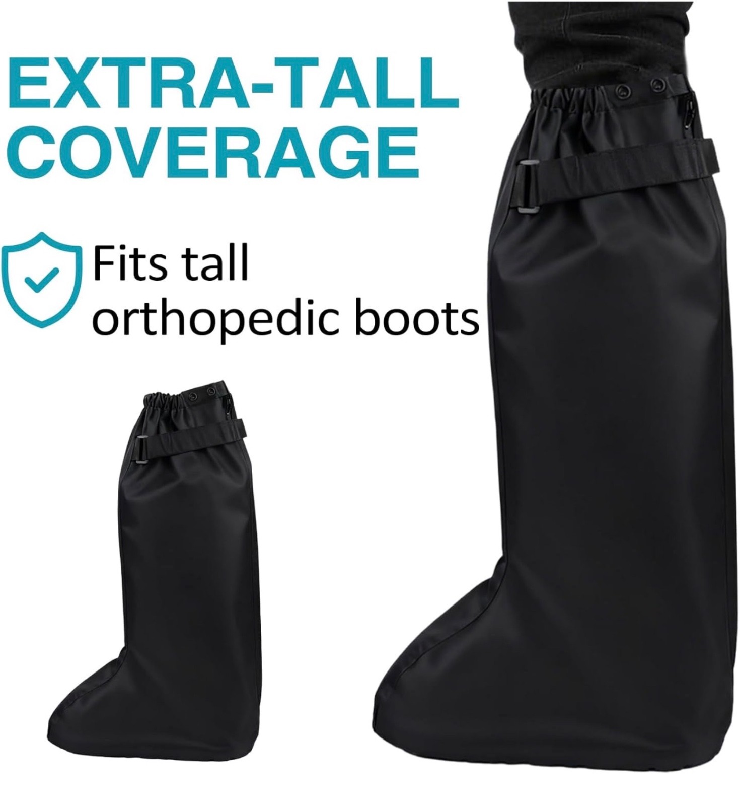 Waterproof Boot Cover for Tall Orthopedic & Medical Walking Boots, New Open box