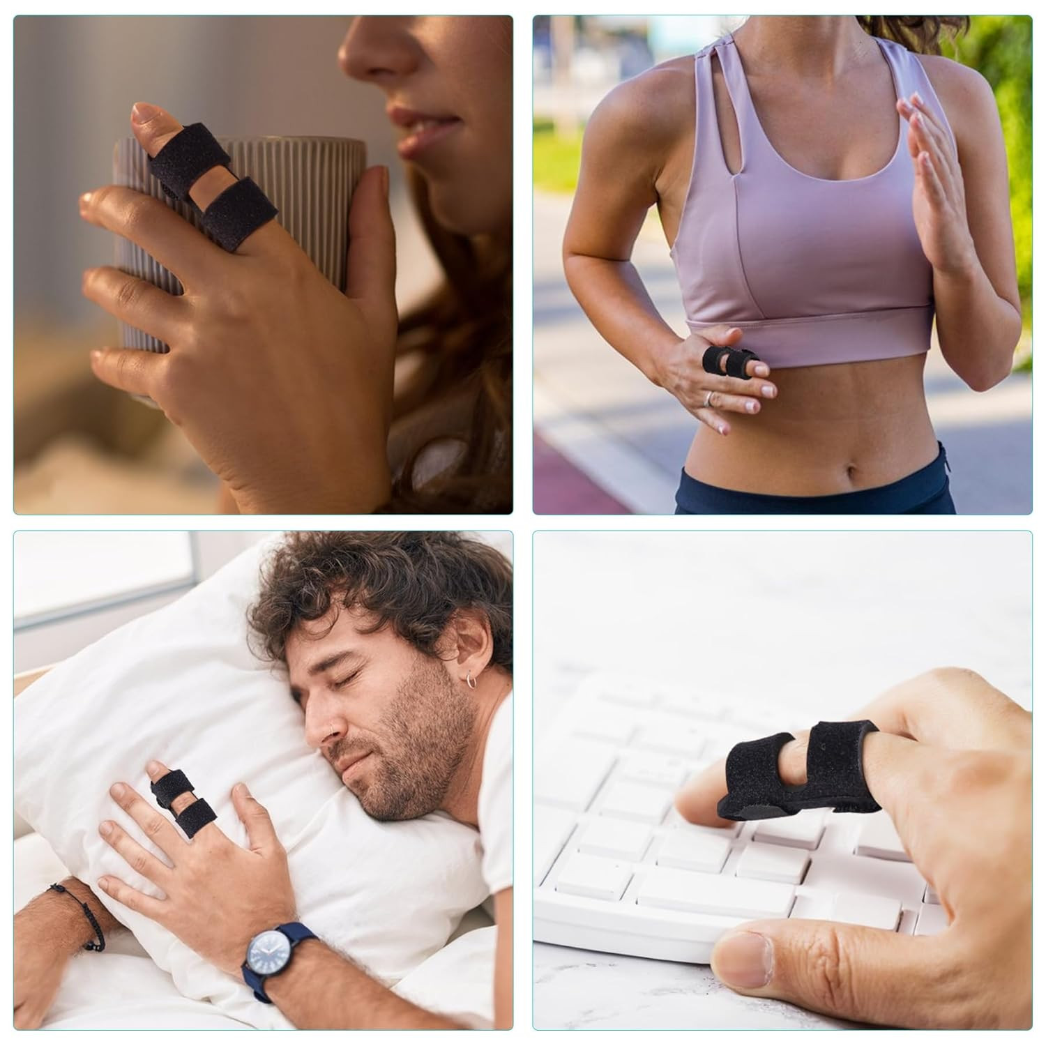 Finger Splint (2 Pack), Universal Finger Straightener, Finger Brace for Arthriti