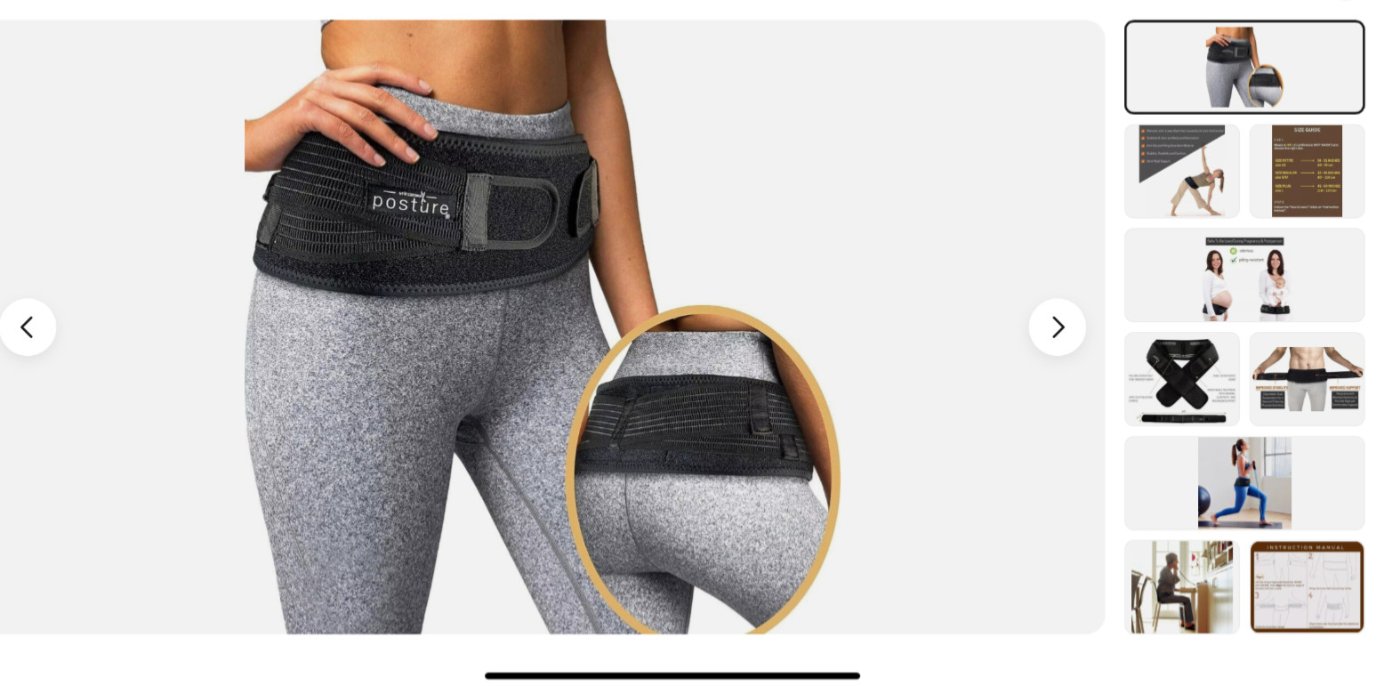 Sacroiliac Hip Belt for Women and Men That Regular (Hip Size 32″- 45″) Black