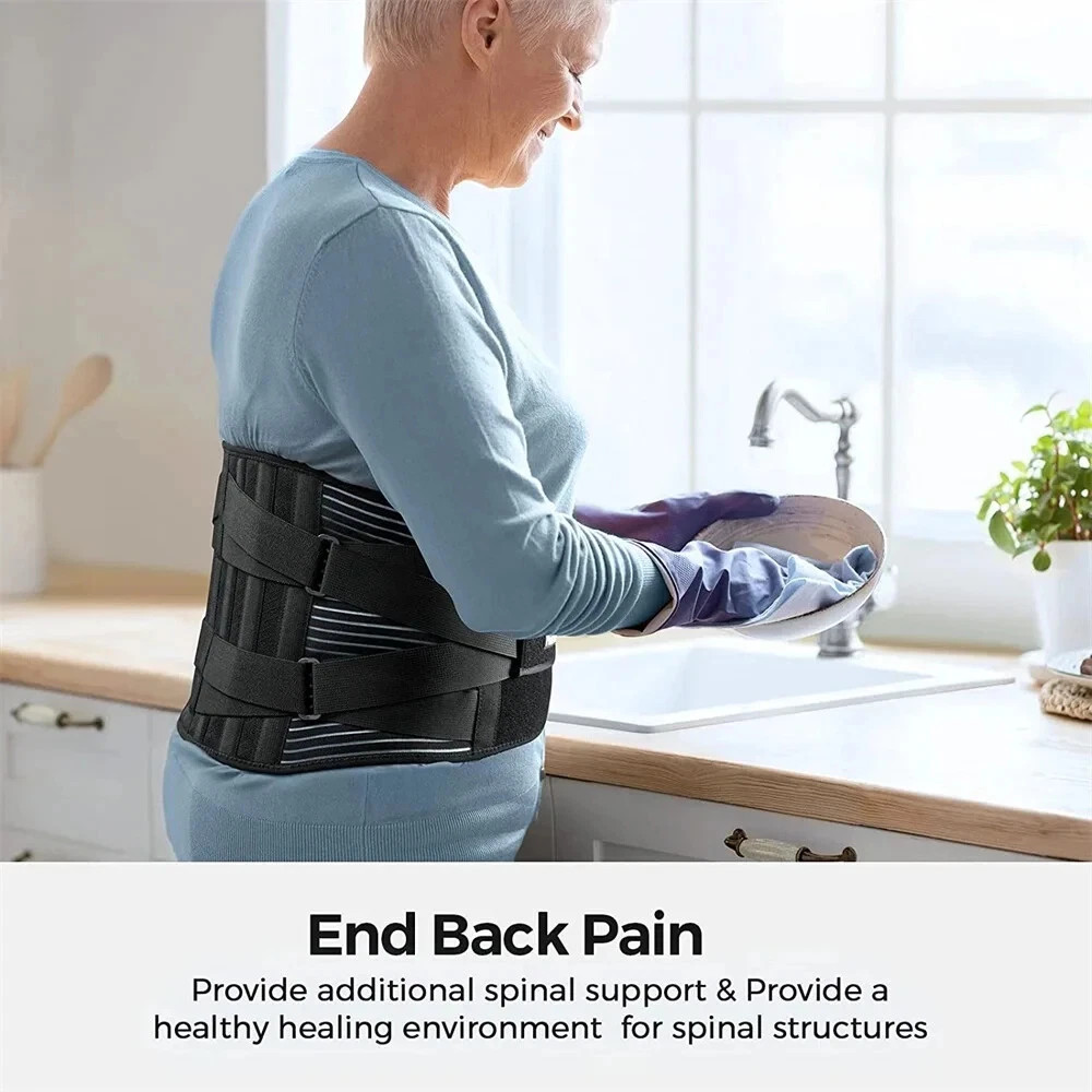 Lower Back Brace Adjustable Lumbar Support Belt Sciatica Pain Relief Men Women