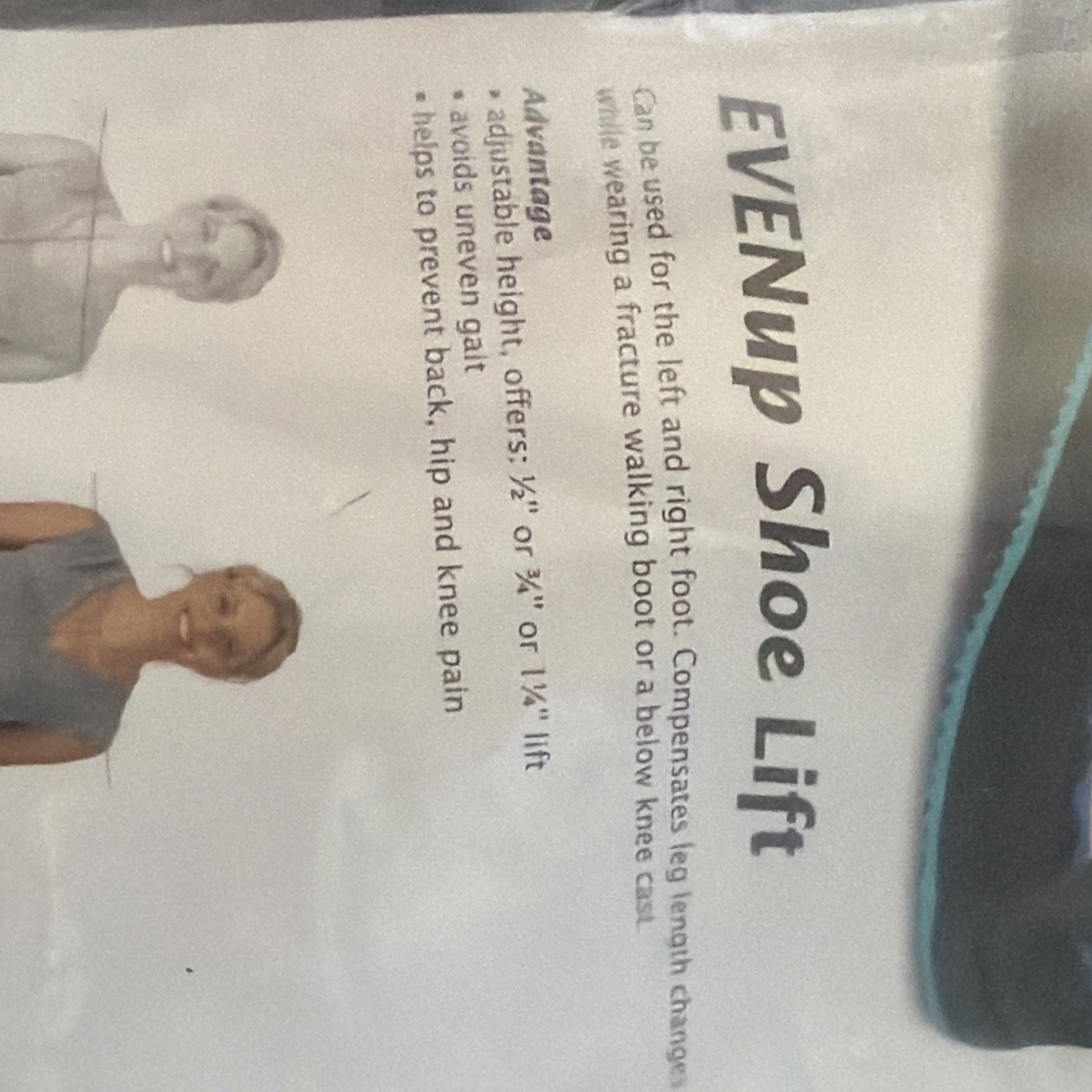 EvenUp Shoe Lift Balancer Leveler Size M Medium Men 8.5-10.5 Womens 9-11 Even Up