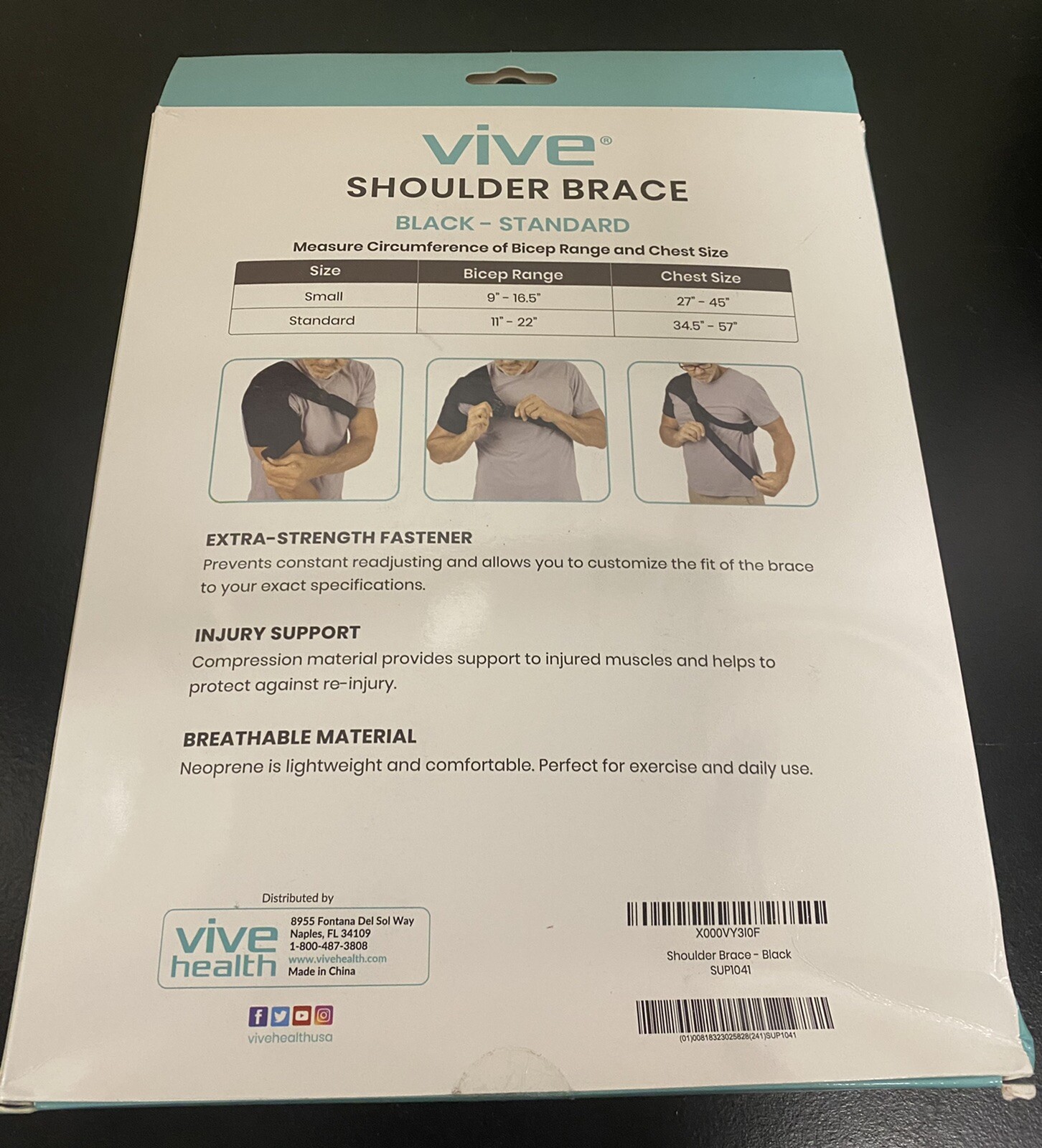 Vive Shoulder Brace – Rotator Cuff Compression Support – Men, Women, Left, Right