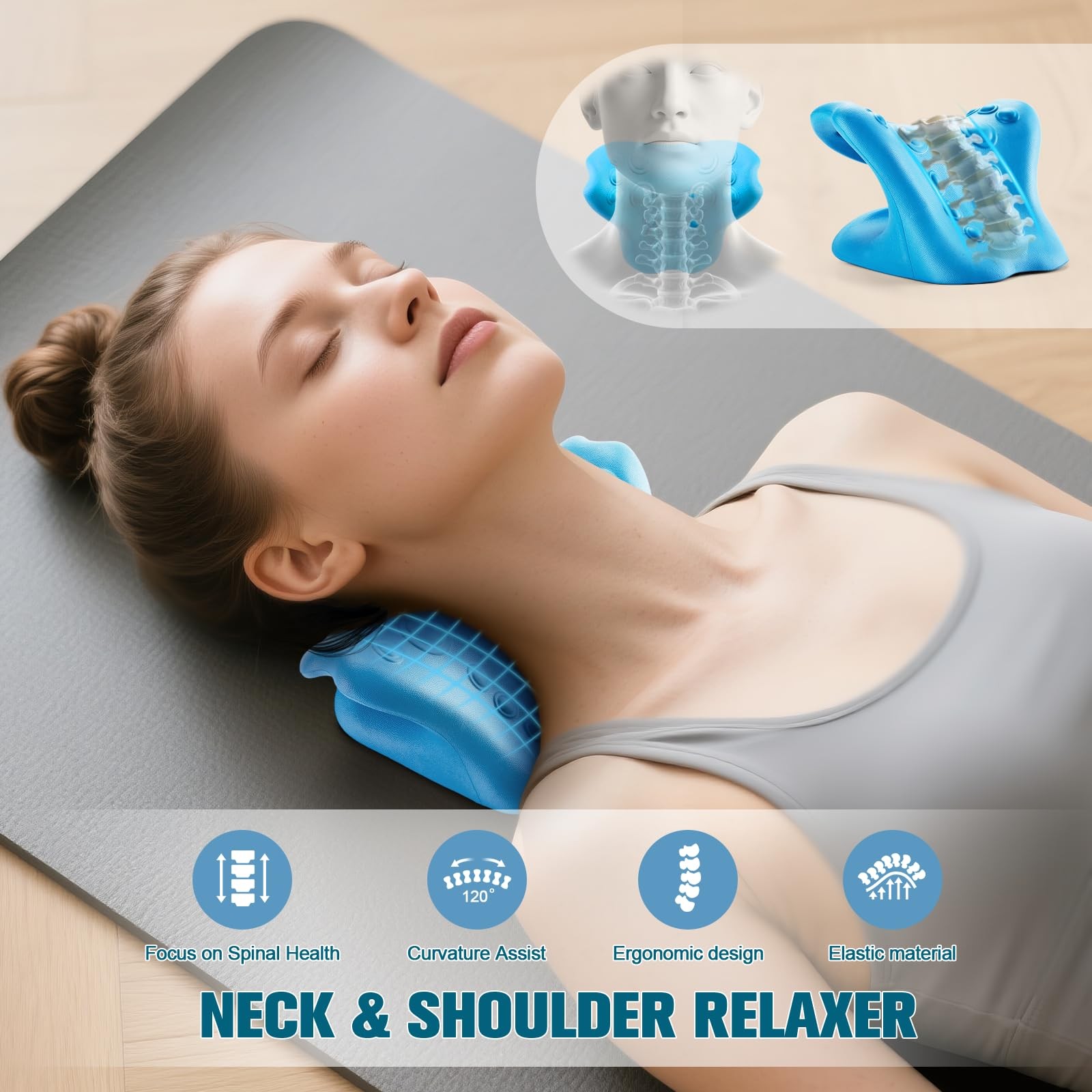 Neck Stretcher and Cervical Traction Device, Relaxer for TMJ Pain and Shoulde…