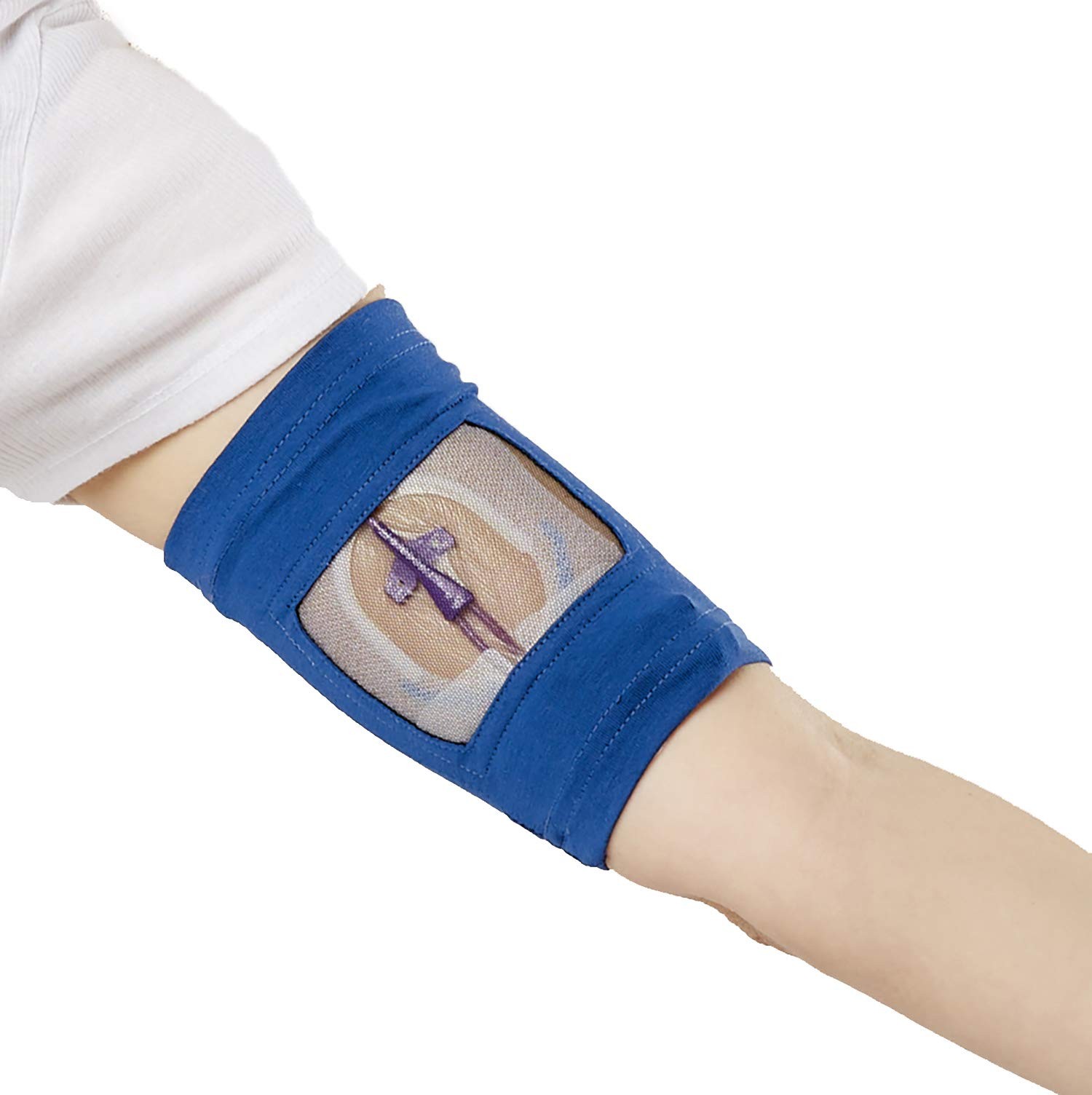 Care+Wear Mens’ Ultra-Soft PICC Line Cover, Marine Blue