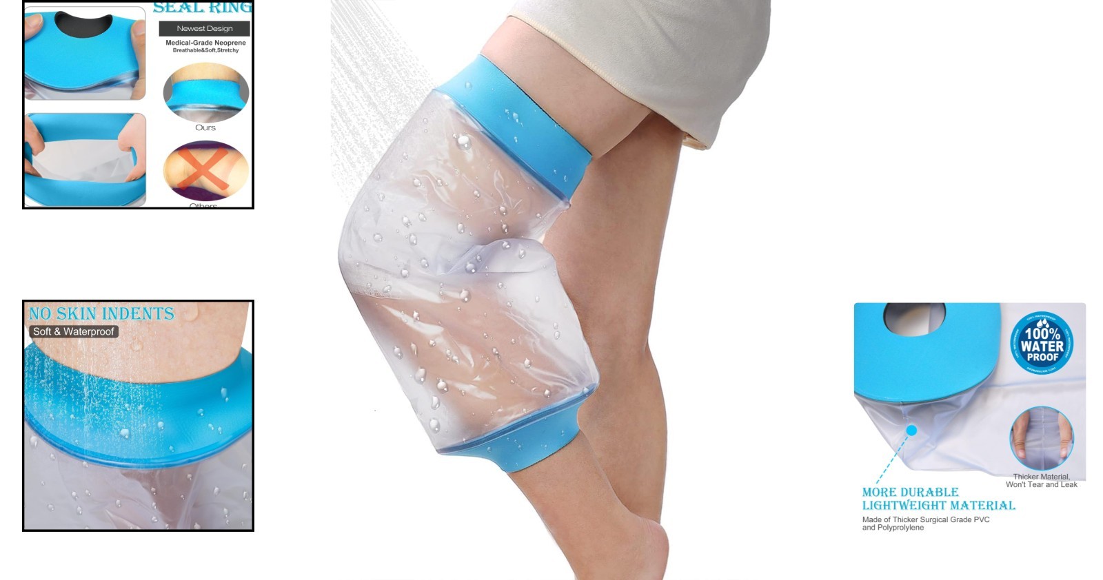 Waterproof Knee Cast Cover for Shower – Reusable Protector for Surgery Recovery