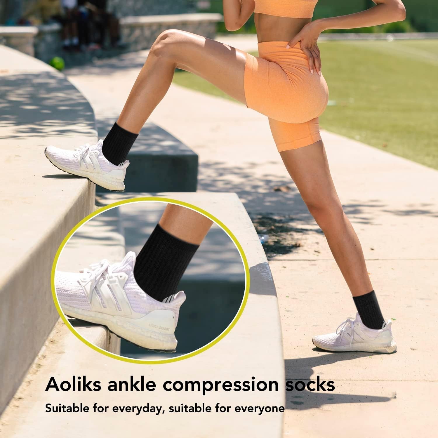 5 Pairs Copper Compression Socks for Ankle Support & Plantar Fasciitis Relief