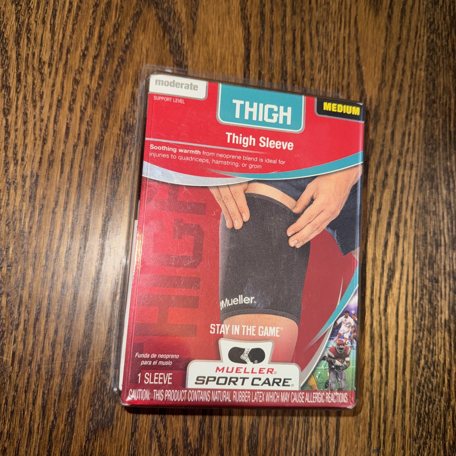 Mueller Thigh Sleeve-Moderate Support-Soothing Warmth-Medium-New