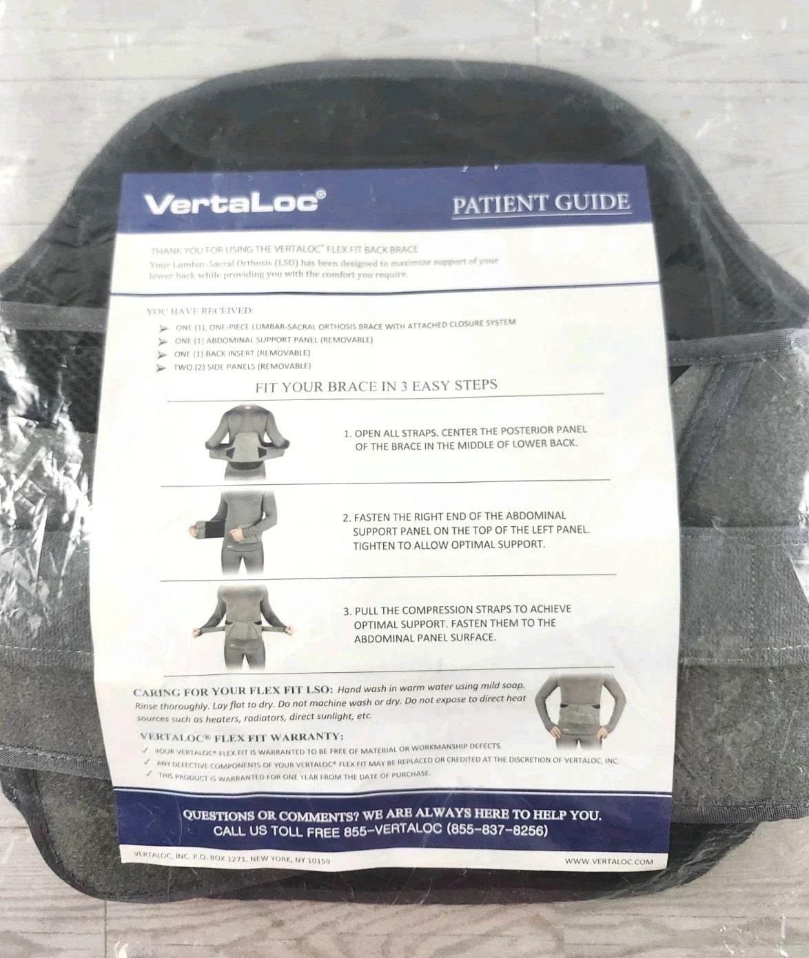 xxL VertaLoc Flex Fit Back Brace Model VL304LSOFF Lumbar-Sacral System upto 56″
