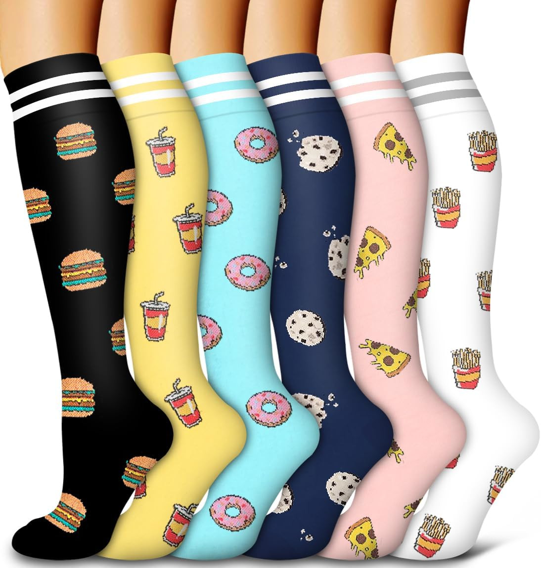 6 Pack Copper Compression Socks for Women and Men Circulation-Best Support
