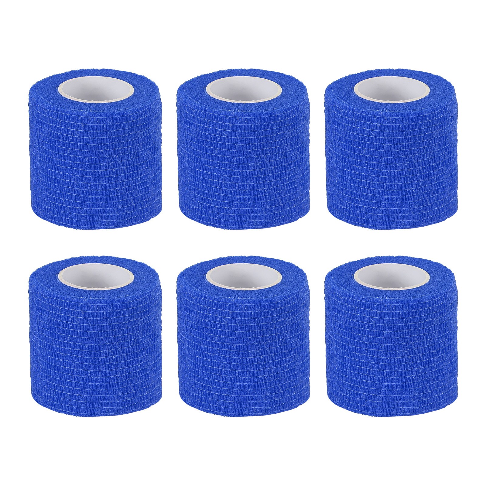 1″ x 177″ 6 Pcs Self Adhesive Bandage Wrap Elastic Self Tape Blue