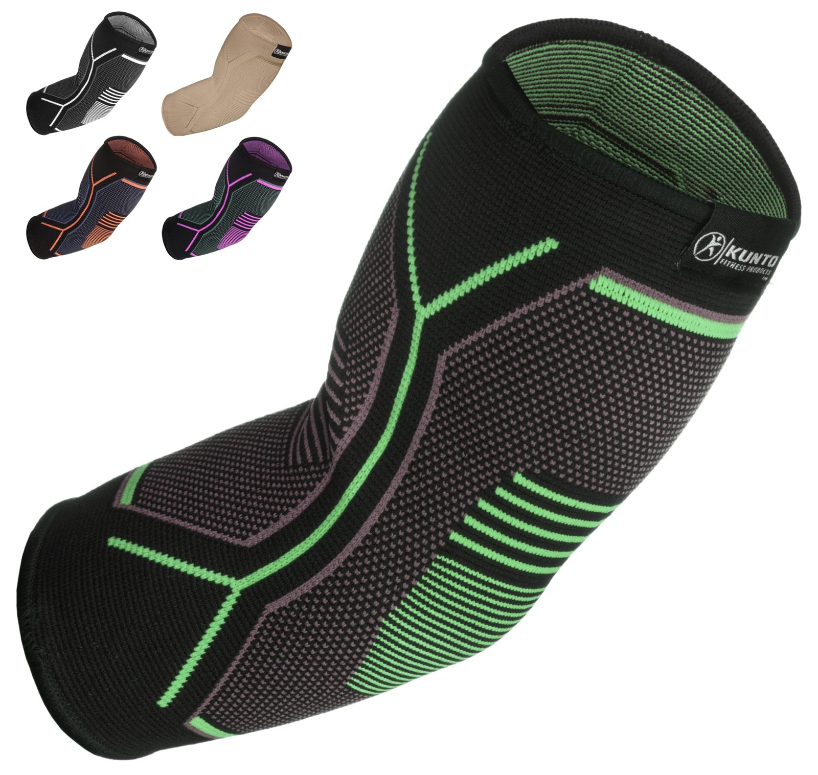 Kunto Fitness Elbow Brace Compression Support Sleeve (Shipped Medium, Green